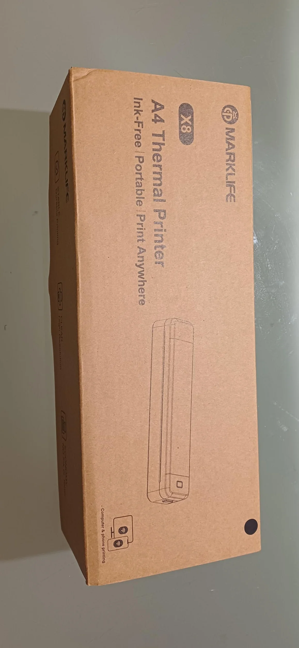 MARKLIFE Stampante portatile A4 termica wireless bluetooth a Zero Inchiostro per stampa documenti, foto e template tatuaggi. Carta bianca e carta tatuaggi inclusa in confezione