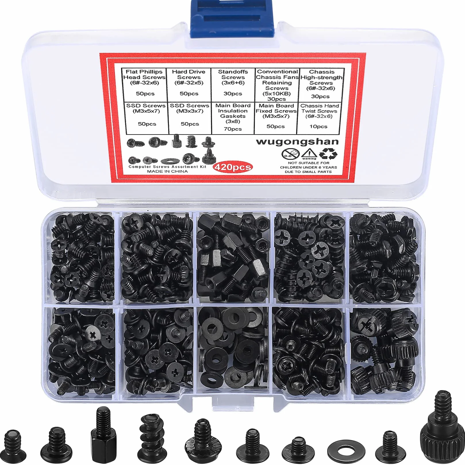 Viti Distanziatori per Computer 420 Pezzi, Set Viti Scheda Madre PC Accessori, Kit Custodia