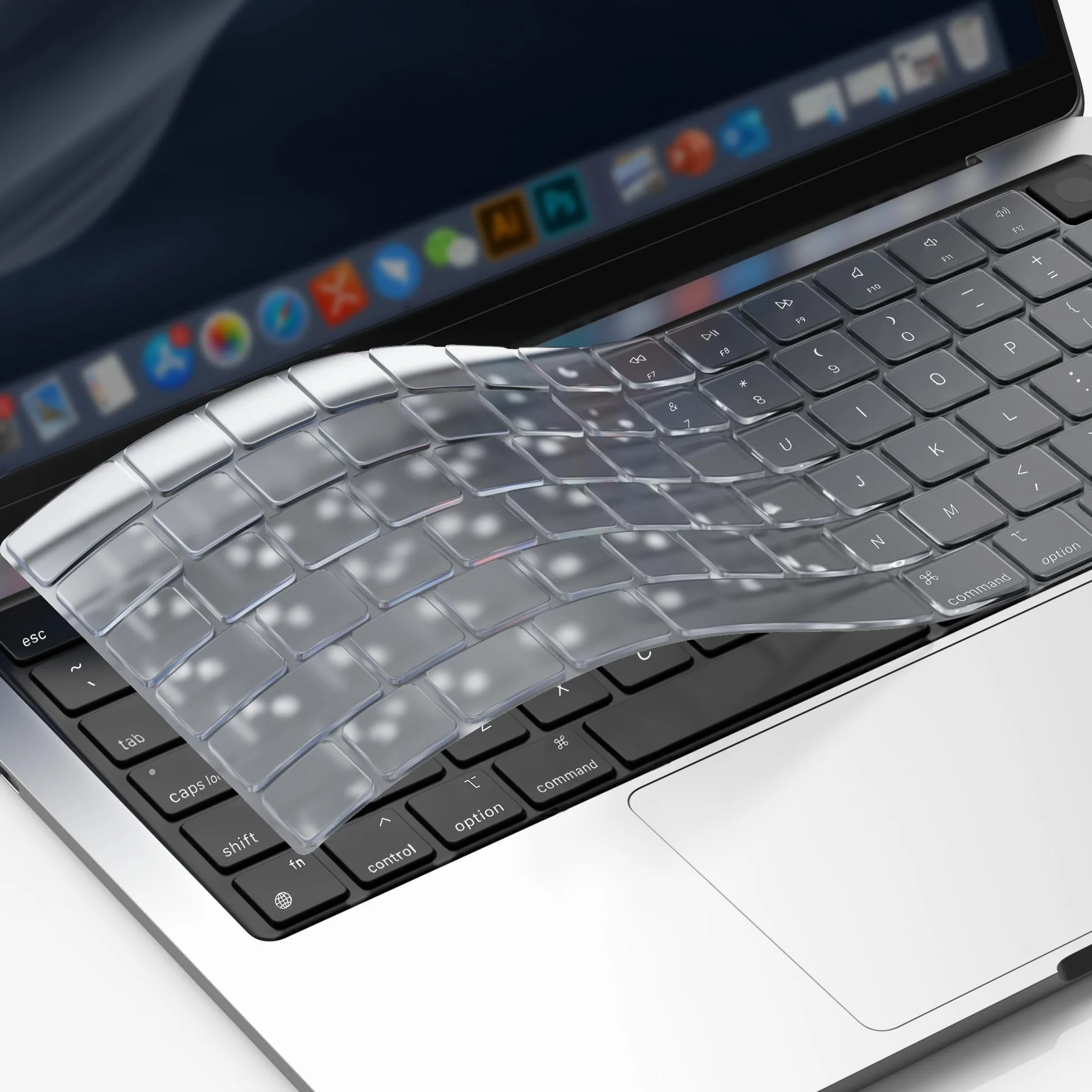 Copritastiera Compatibile con 2026 MacBook Neo, 2026-2022 MacBook Air 13.6/Air 15 M5 M4 M3 M2, 2026-2021 Mac Pro 14/Pro 16 M5-M1, Ultrasottile Protezione Tastiera, US Layout TPU, Chiaro