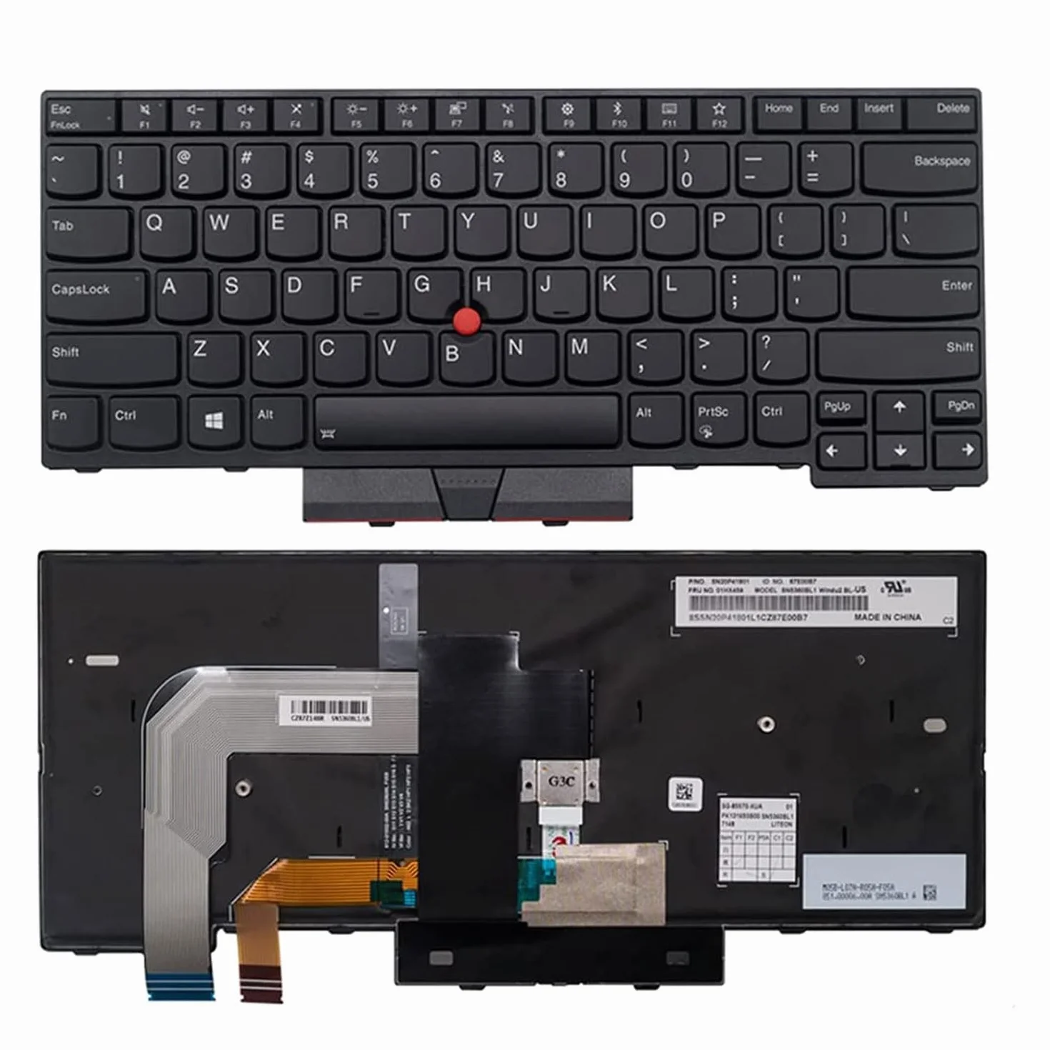 Tastiera per Lenovo ThinkPad T480, A485, T470, A475 - Layout Italiano Retroilluminata con Trackpoint