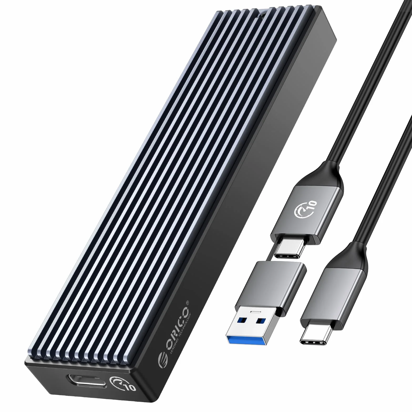 ORICO Case SSD M.2 NVMe Adattatore USB C USB 3.1 Gen2 10Gbps SSD Esterno per Custodia Disco Rigido a PCIe M-Key M2 per 2230/2242/2260/2280 NVMe SSD con UASP, SMART- M2PV2