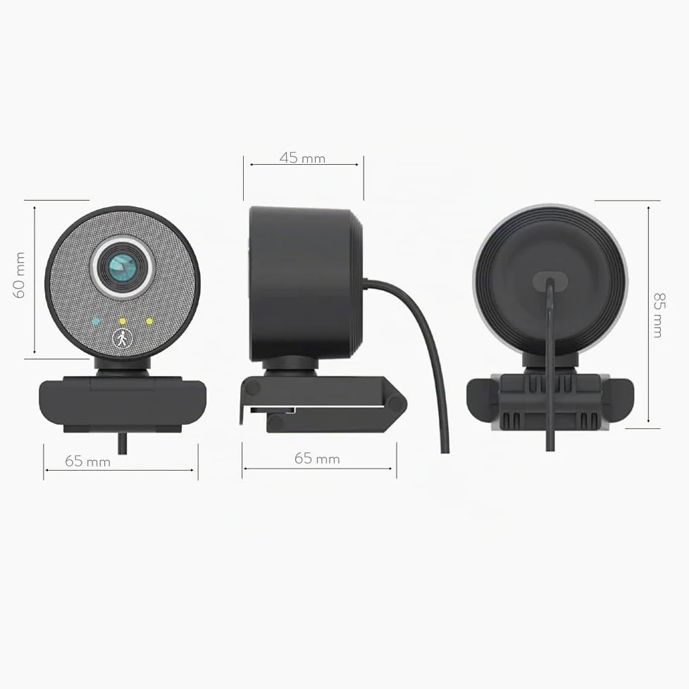 Midland – Webcam PC Follow-U con Microfono Integrato, 360° Cam con Live Tracking, Videocamera Full HD per Streaming, Podcast e Videoconferenze, Compatibile con Tutti i Dispositivi con USB
