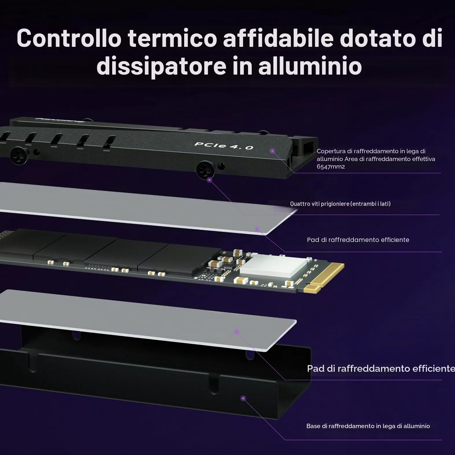 Ediloca EN855 SSD da gioco interno con dissipatore di calore 1 TB PCIe Gen4, NVMe M.2 2280, fino a 7400 MB/s, unità a stato solido, configura cache DRAM, compatibile con PS5 e PC