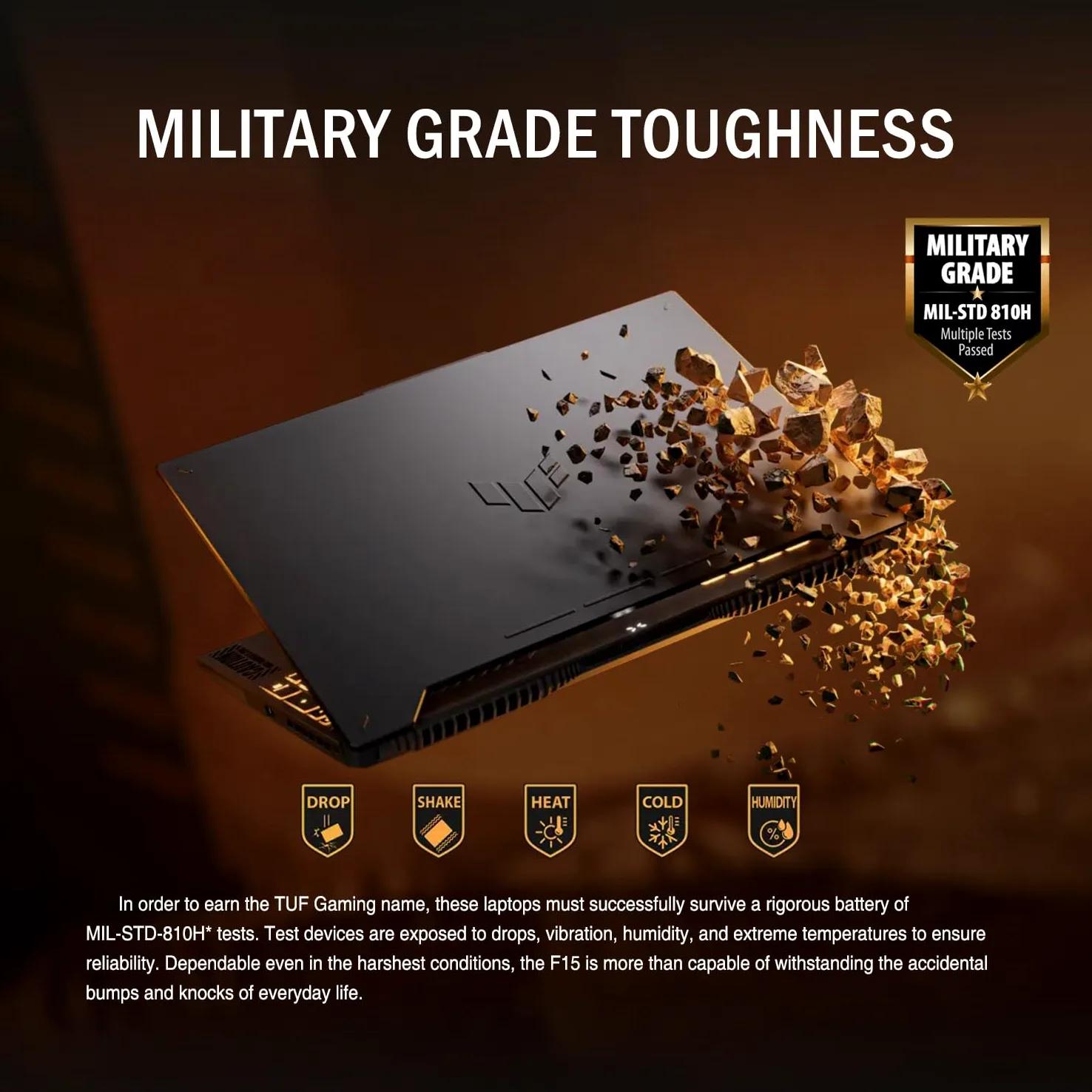 ASUS TUF 15.6 i7 RTX 4070 Premium Gaming Laptop, 15.6" FHD 1920 * 1080 144Hz, Intel i7-13620H (Beats Intel i9-12900), NVIDIA GeForce RTX 4070, 32GB DDR5, 1TB SSD, RGB retroilluminato, Windows 11 Pro