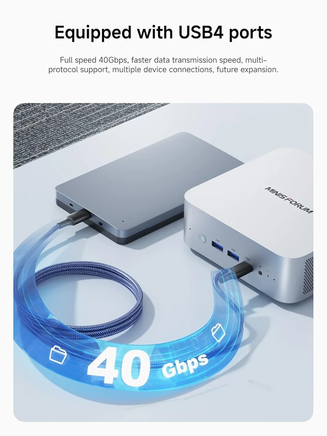 MINISFORUM AI X1-255 Mini PC AMD Ryzen 7 255 32GB DDR5 RAM 512GB SSD M.2 HDMI DP USB4 LAN 2.5G Wi-Fi 7 Bluetooth 5.4 OCuLink
