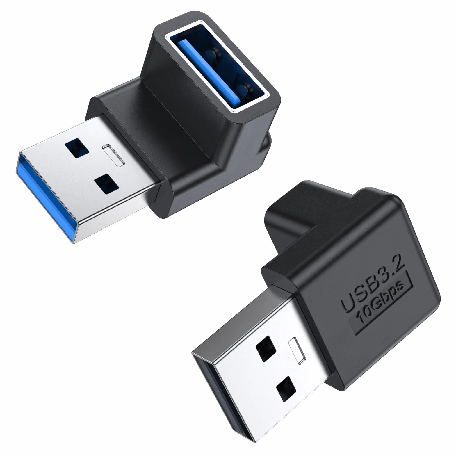 MOGOOD 90 Stopni USB 3.2 Adapter 10Gbps 2 sztuki Kątowy USB A Męski-Żeński Przedłużacz
