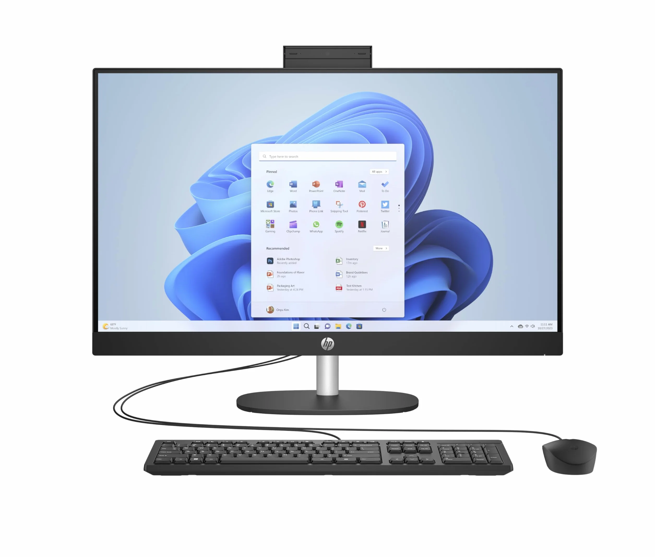 HP All-in-One 24-cr0101ns Computer desktop 23,8" FHD Intel Core i3-N300 8 GB RAM 512 GB SSD Intel UHD Graphics Windows Black Tastiera QWERTY spagnola