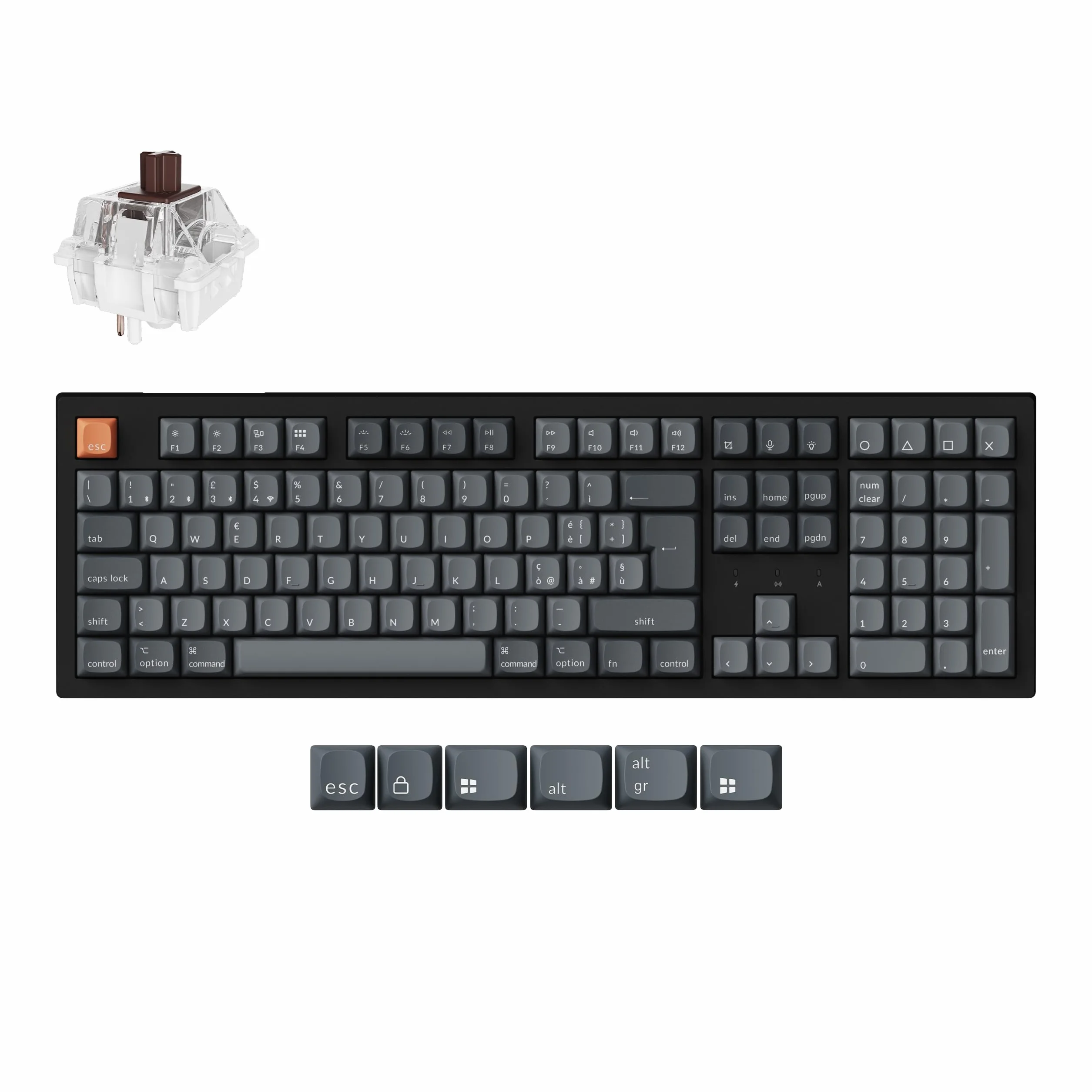 Keychron K10 Max Layout Italiano ISO, Tastiera Meccanica Wireless Full-Size, Bluetooth/2.4GHz/USB-C, Hot-Swappable, QMK/VIA, per Windows, macOS e Linux, Super Brown Switch