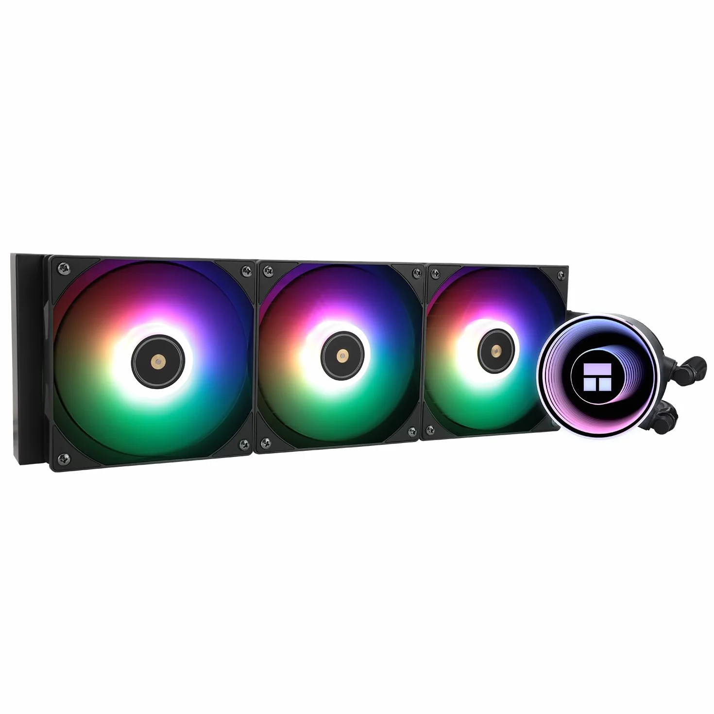 TR-Thermalright Frozen Notte 360 Black ARGB V2 Dissipatore a Liquido per CPU con Effetto Luce Specchio Infinito, Raffreddamento Aio da 360mm, 3 Ventole PWM da 2000RPM, per AM4/AM5, Intel LGA1851/1700