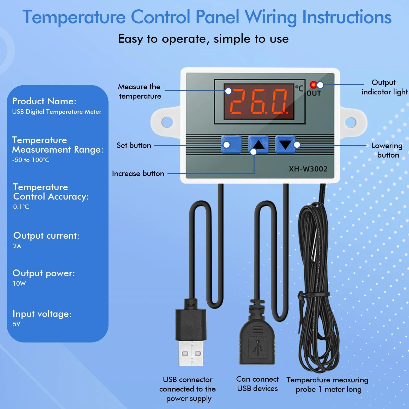 Ventilatore da 120 mm con controllo della velocità 220 V, ventola di raffreddamento con regolatore di temperatura digitale, 10 velocità regolabili, ventola di scarico silenziosa per