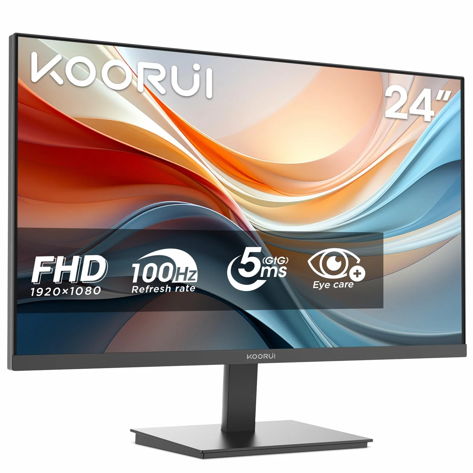 KOORUI E2412F Monitor PC 24 pollici Full HD VA 100Hz 5ms 1920x1080 HDMI VGA VESA Adaptive Sync