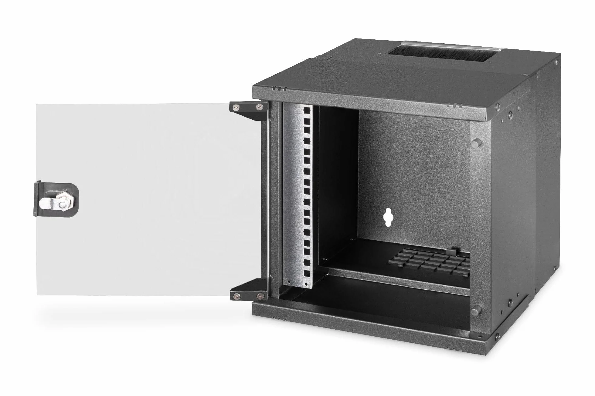 DIGITUS armadio di rete 10 pollici - 6 U - montaggio a parete - non montato - HxLxP 324x316x298mm - capacità di carico 30kg - profondità utile 254mm - classe di protezione IP20 - serie SOHO Pro - nero