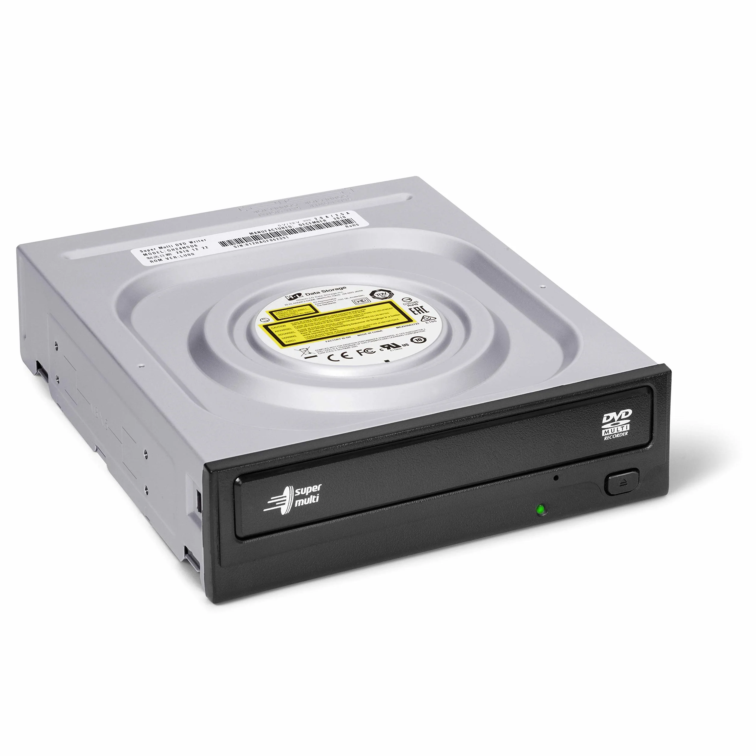 Hitachi-LG GH24 Internal DVD Drive, DVD-RW CD-RW ROM Rewriter for Laptop/Desktop PC, Windows 10 Compatible, M-Disc Support, 24x Write Speed (Software Included) - Black