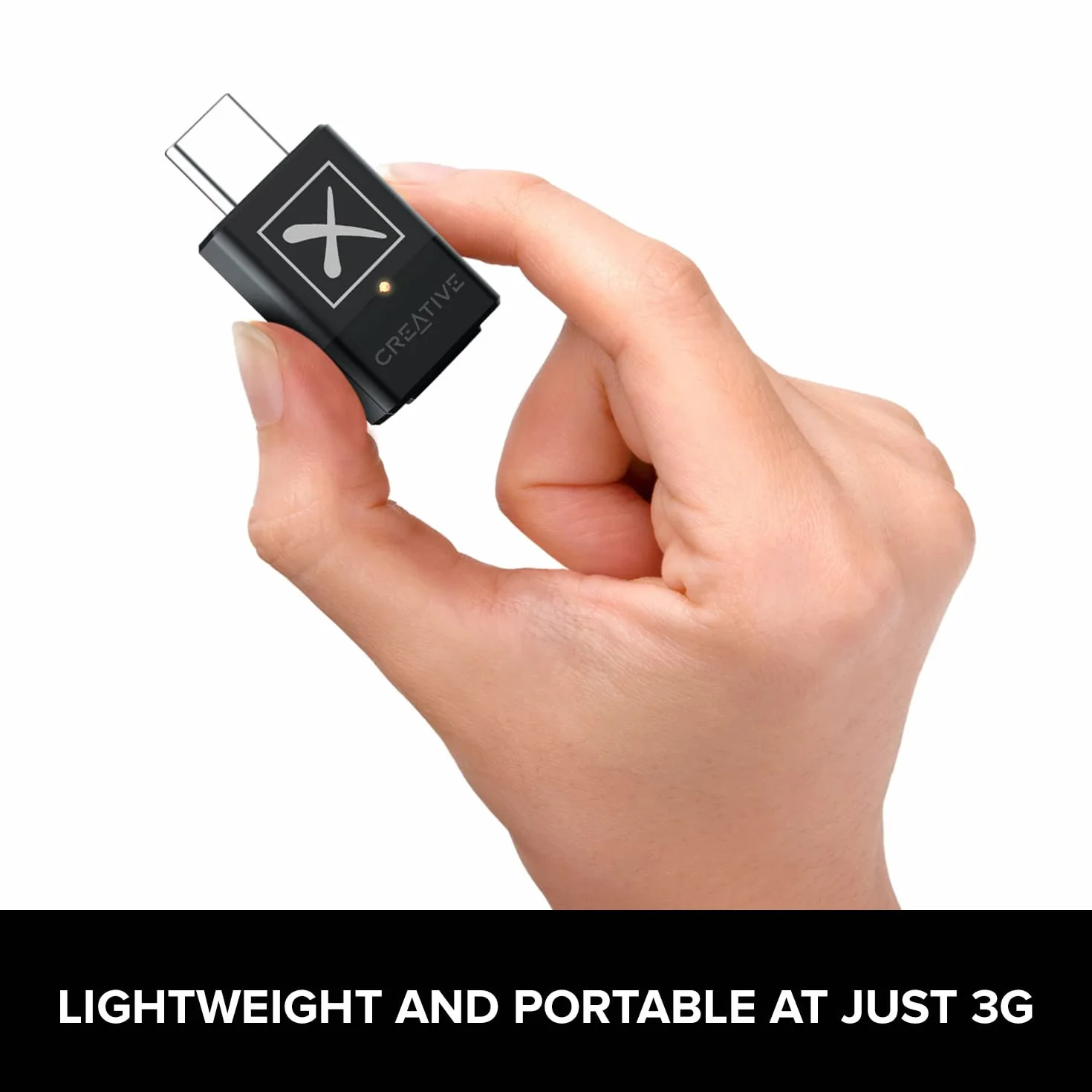 Creative BT-W5 Trasmettitore Audio Smart Bluetooth 5.3 con aptX Adaptive, Audio ad alta risoluzione a 24 bit/96 kHz, funzione di commutazione del dispositivo, funziona con PC/Mac/console di gioco
