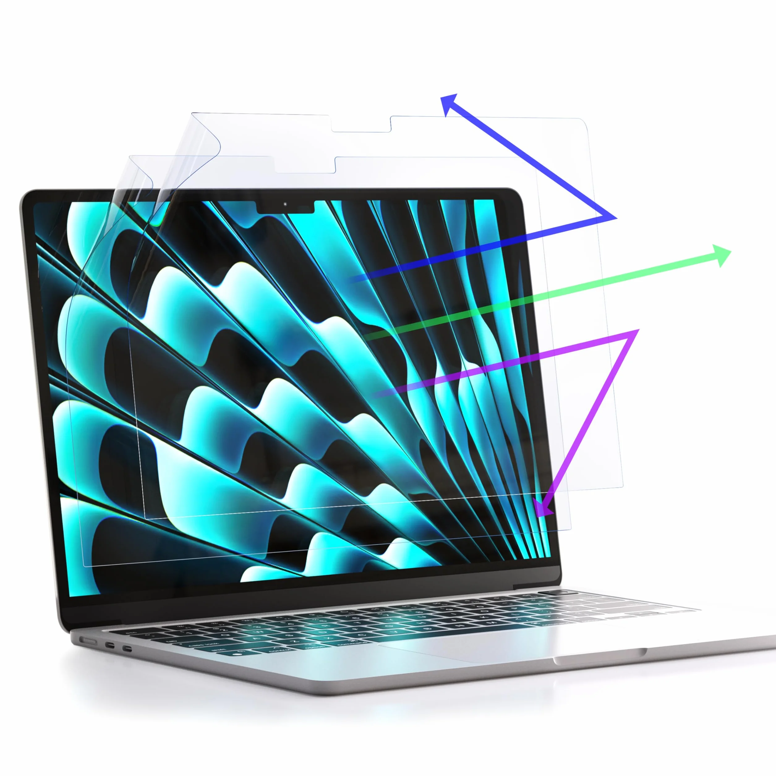 2 Pezzi Pellicola Protettiva Anti Luce Blu per MacBook Air 15 Pollici (2023-2025,M2,M3,M4), Protezione Schermo Laptop per Occhi Pellicola Protettiva Antigraffio per Mac Air 15 M3