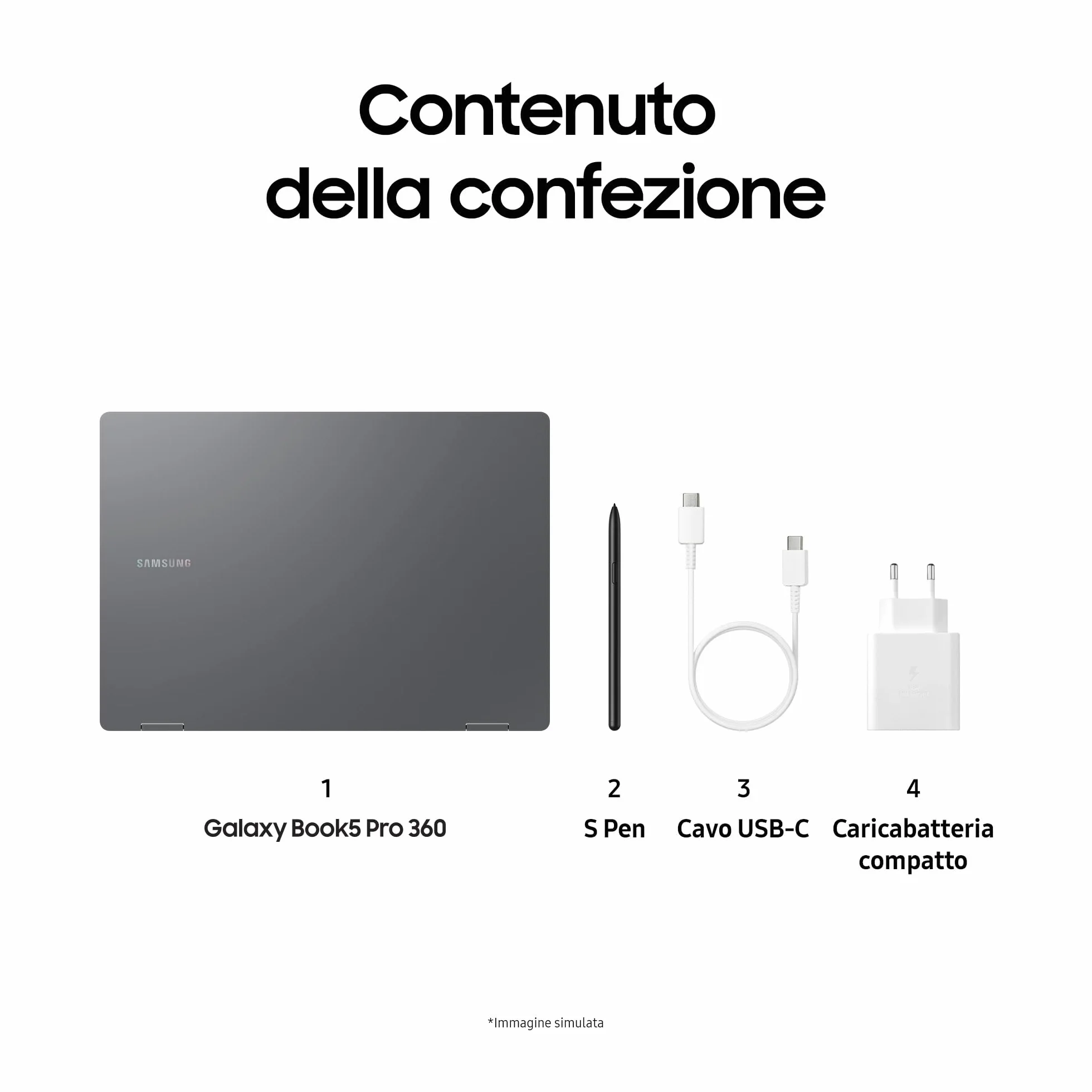 Samsung Galaxy Book5 Pro 360 16", Garanzia 3 anni, AI PC, Processore Intel Core Ultra 7 Serie 2, 16GB RAM, 1TB SSD, Display touch 3K Dynamic AMOLED 2X, S Pen, Windows 11 Home, Copilot+ PC, Gray [ITA]