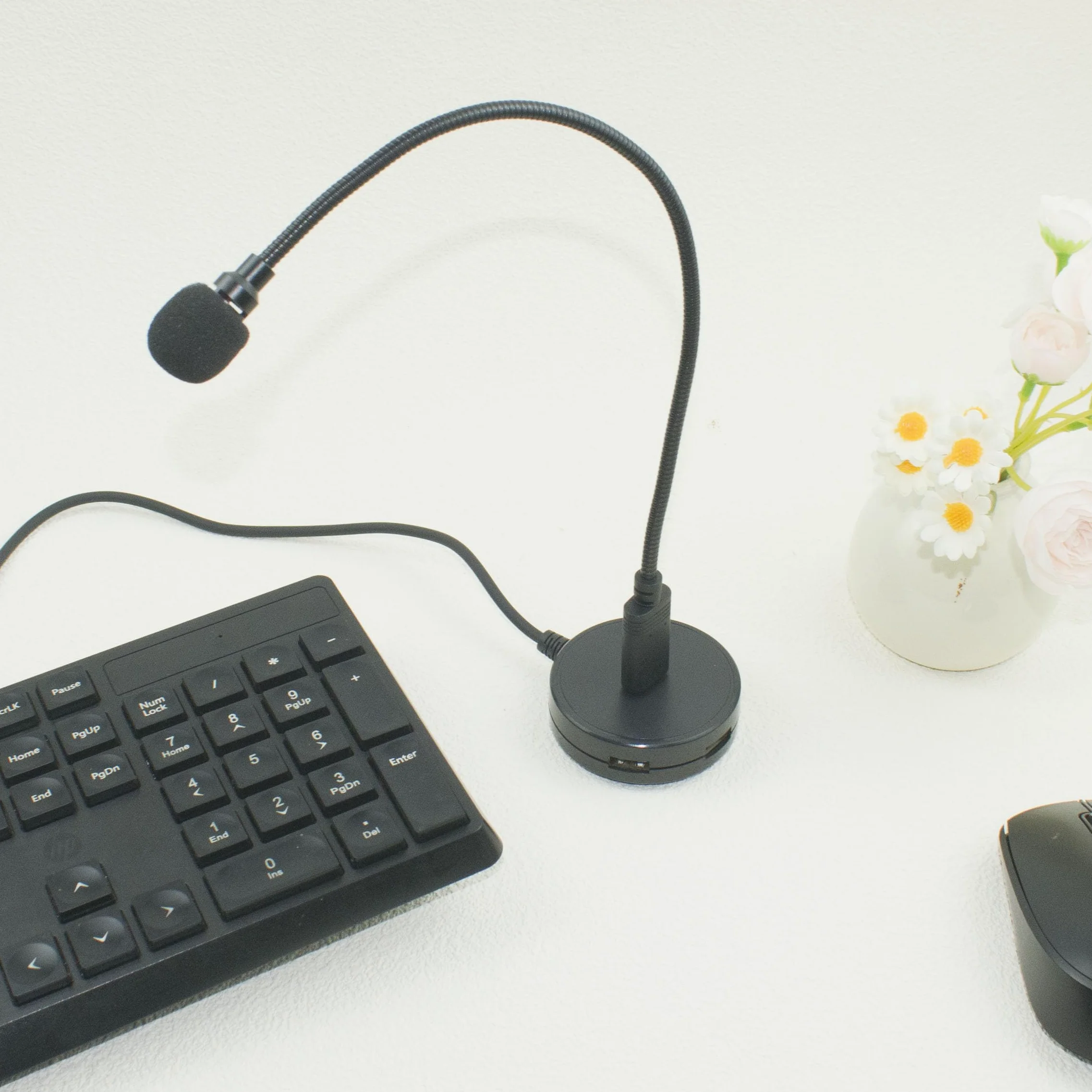 LANDIBO Microfono USB, microfono USB per PC a collo di cigno portatile, mini microfono plug and play, microfono USB esterno per Mac, YouTube, Streaming, podcast, registrazioni, giochi (USB)