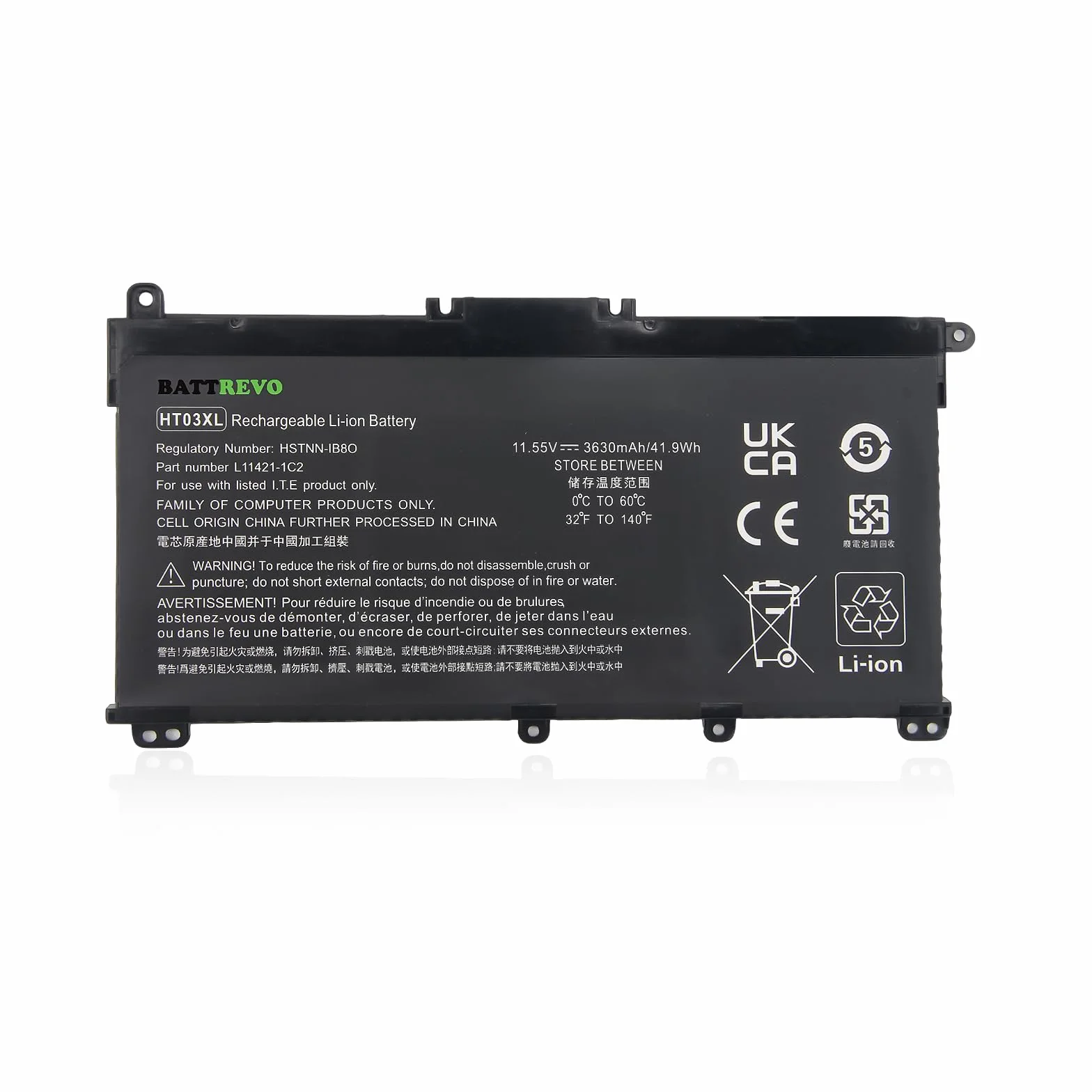 HT03XL HTO3XL L11119-855 Batteria per HP Pavilion 250 G7 255 G7 14-CE 14-CF 14-CK 14-cm 14Q-CY 14S-CF 15-CS 15-CW 15-DA 15-CR 15-CU 17-by 255 G7 340 G5 348 G5 L11421-542 L11421-2C2
