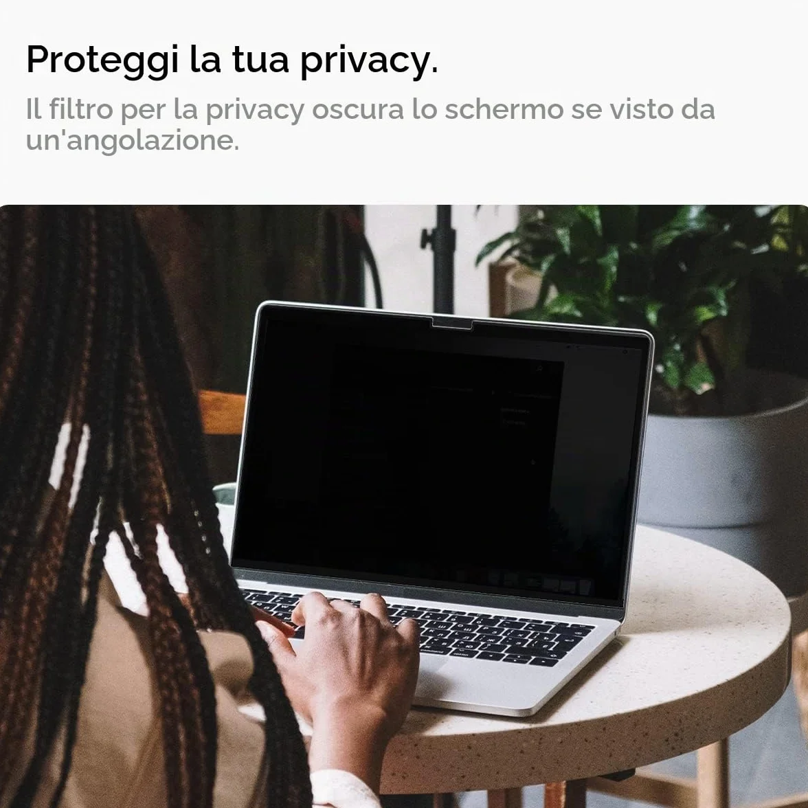 Spigen Safeview Filtro Privacy Magnetico compatibile con MacBook Pro 14 pollici (M5 Max 2026 / M5 / M4 / M4 Pro / M4 Max / M3-M1 serie), Anti-Spia, Rimovibile, Pellicola prottetiva