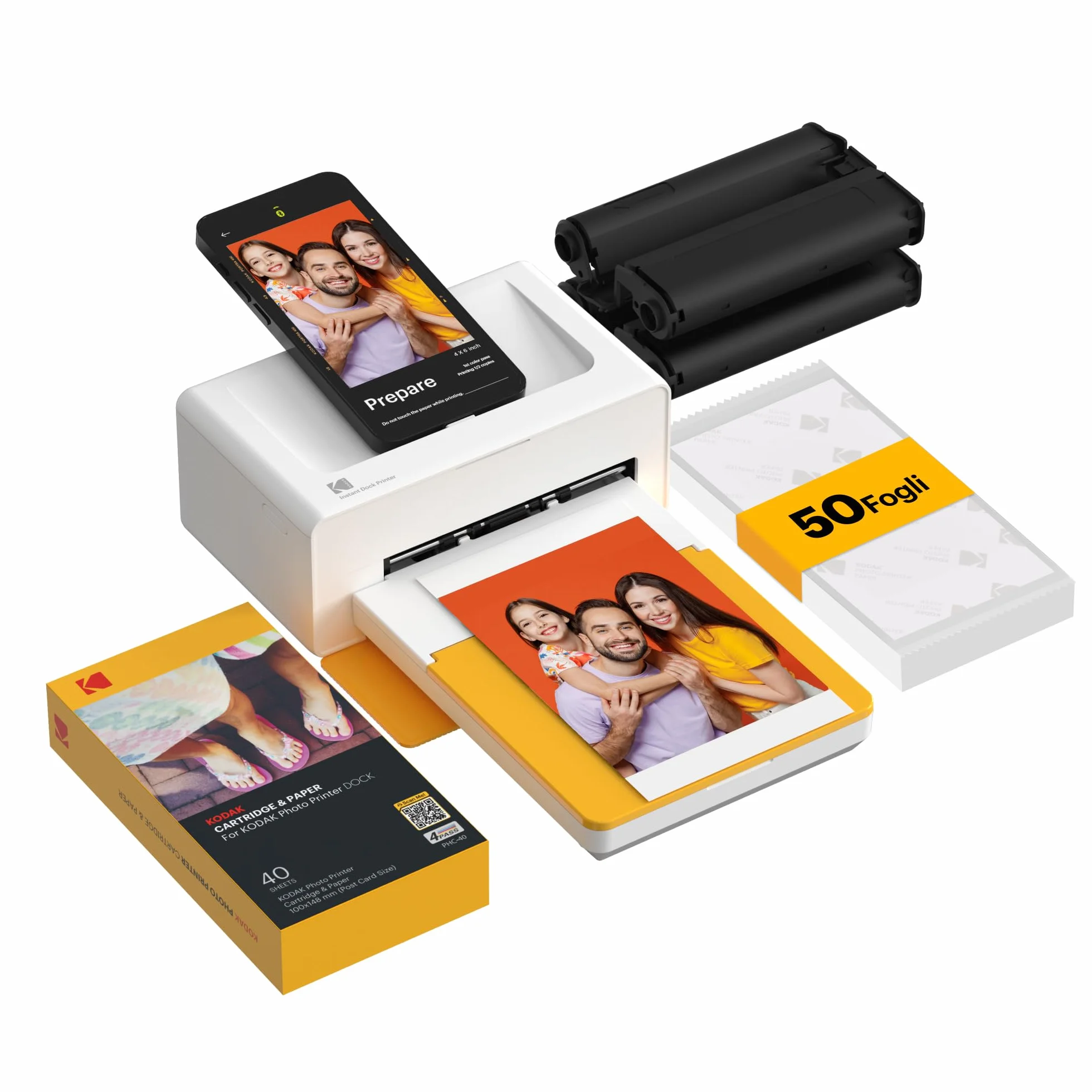 KODAK Dock Plus Stampante Fotografica 10x15 cm 50 Fogli Bluetooth Sublimazione 4PASS