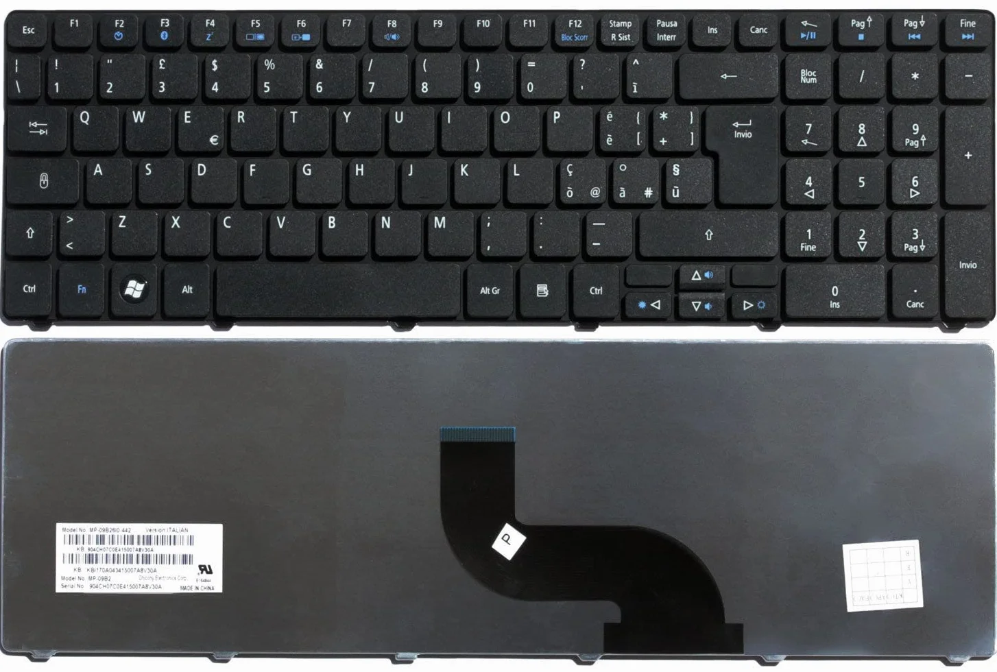 Tastiera italiana compatibile Acer Aspire 5250 5253 5253G 5333 5336 5560 5560G 5733 5733Z 5740D serie