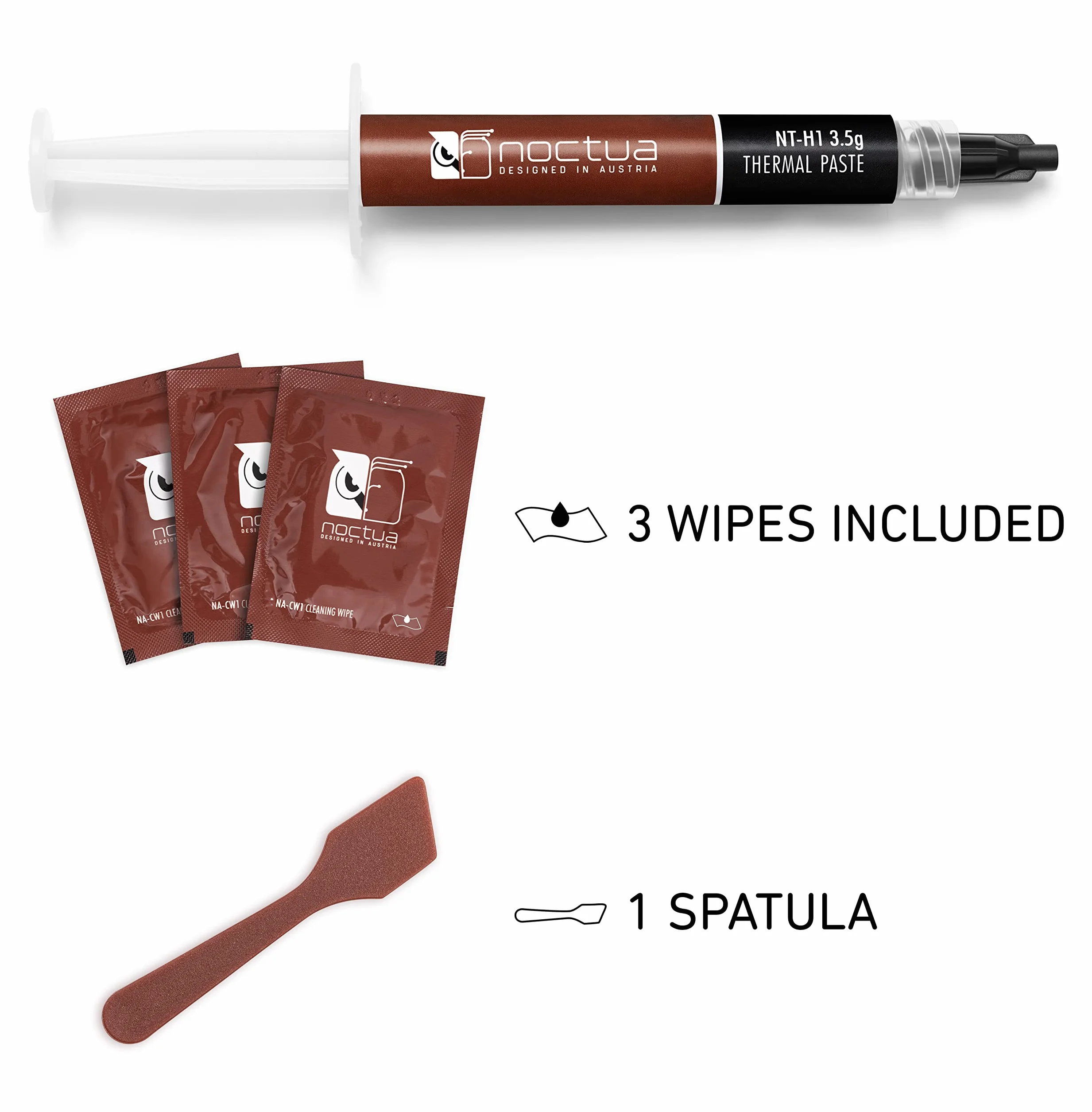 Noctua NT-H1 3,5 g SW Edition, Pasta Termo Conduttiva per Computer con Spatola e Salviette Detergenti