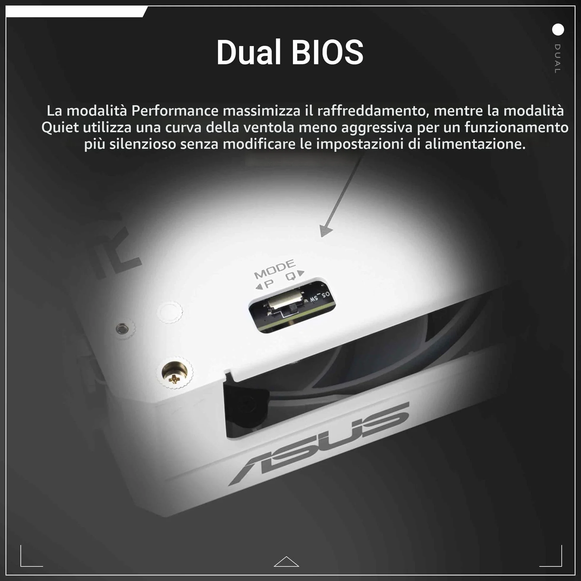 ASUS Dual AMD Radeon RX 9060 XT, Scheda Grafica 16G GDDR6, 128 Bit, PCIe 5.0, 1 HDMI 2.1, 2 DisplayPort 2.1, Ventole Axial-Tech, Tecnologia 0db, GPU Tweak III, Bianco, DUAL-RX9060XT-16G-WHITE