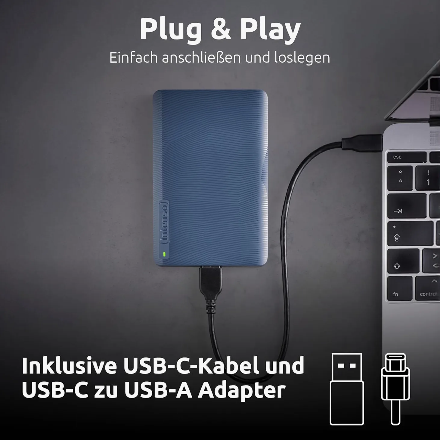 Intenso Memory Safe - Hard disk esterno portatile, 2,5", USB 3.2 Gen 1, per PC e Mac, incluso Ashampoo Backup Pro