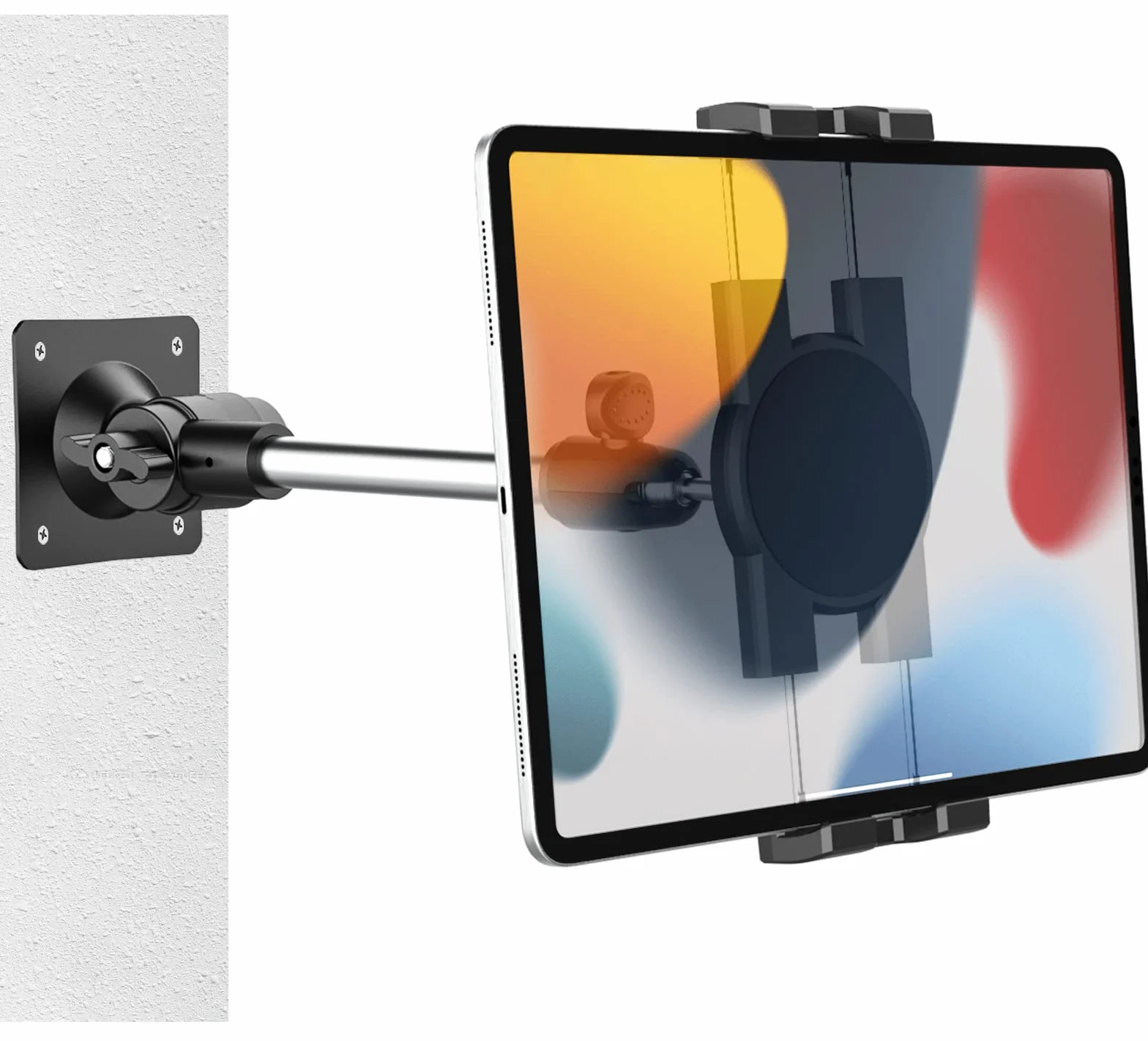 Supporto Tablet Muro Orientabile, woleyi Porta Tablet Parete con Braccio in Metallo per iPad Pro Air Mini Galaxy Switch Telefono 4-12.9"