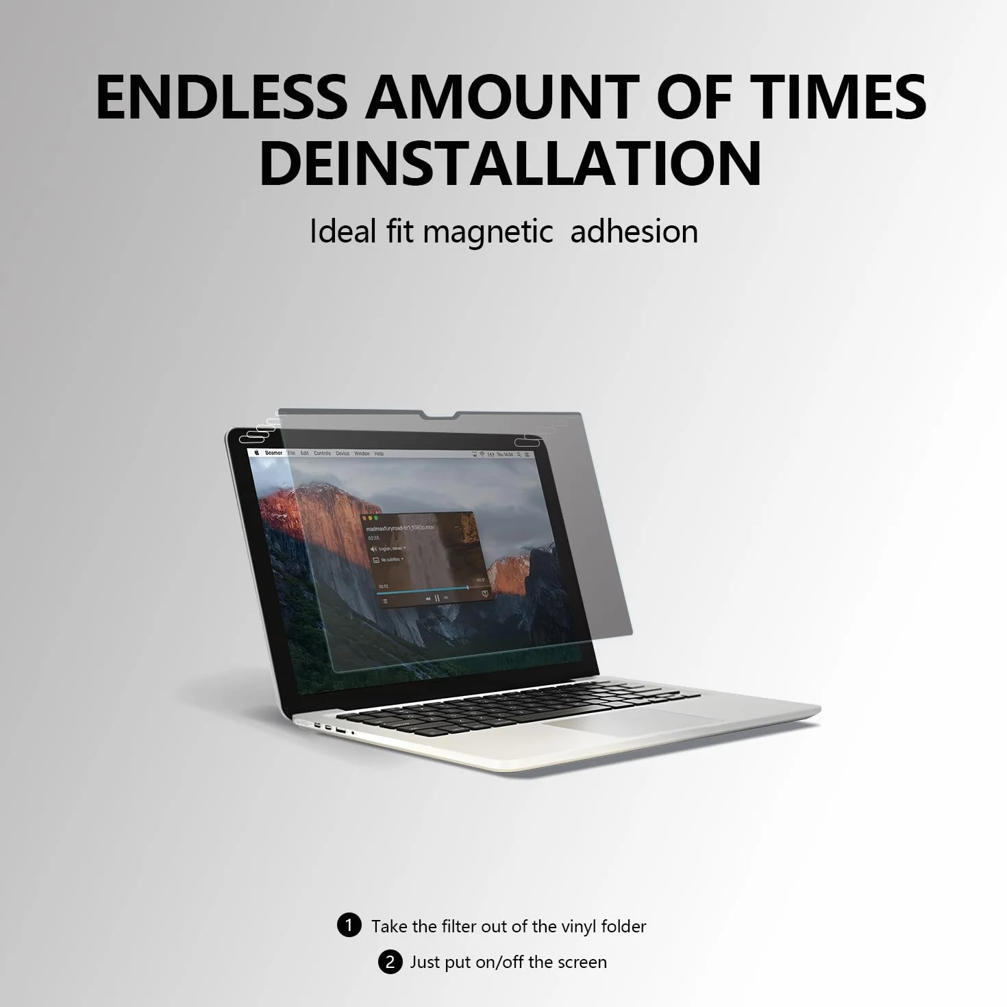 Filtro Magnetico per la Privacy per MacBook PRO da 15 Pollici (2016-2019), Protezione dallo spionaggio, antiglare, Pellicola Protettiva per la Privacy per MacBook PRO da 15 Pollici (A1707, A1990)