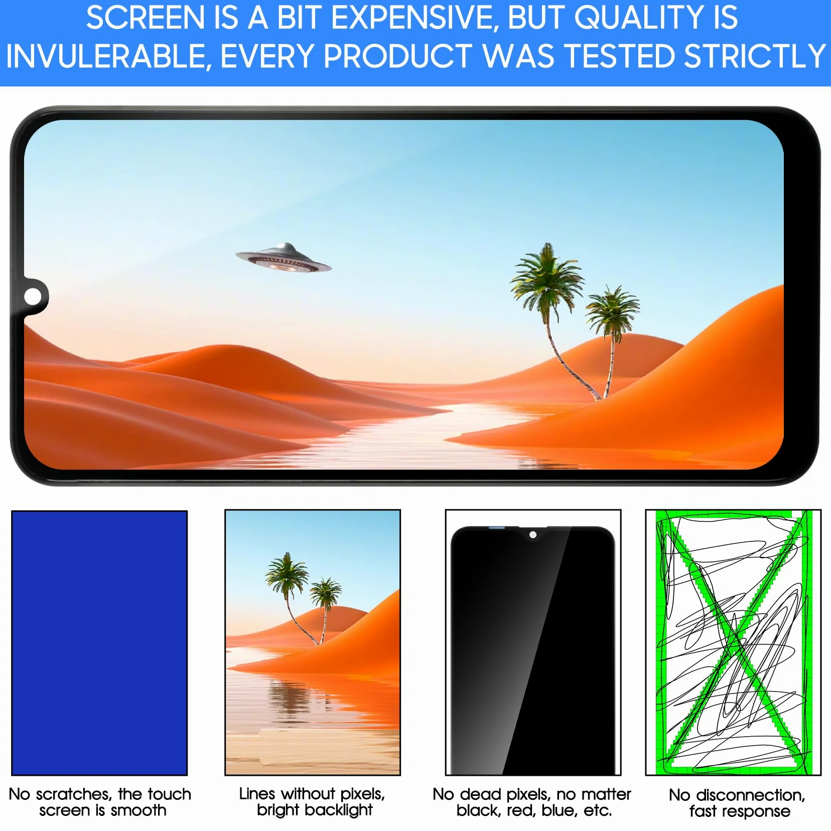 LADYSON OLED Schermo LCD per Samsung Galaxy A50 A505 SM-A505FN/DS A505F/DS LCD Display Touch Screen Digitizer Assemblaggio Kit con Strumenti (Nero con Cornice,Non per A50S)