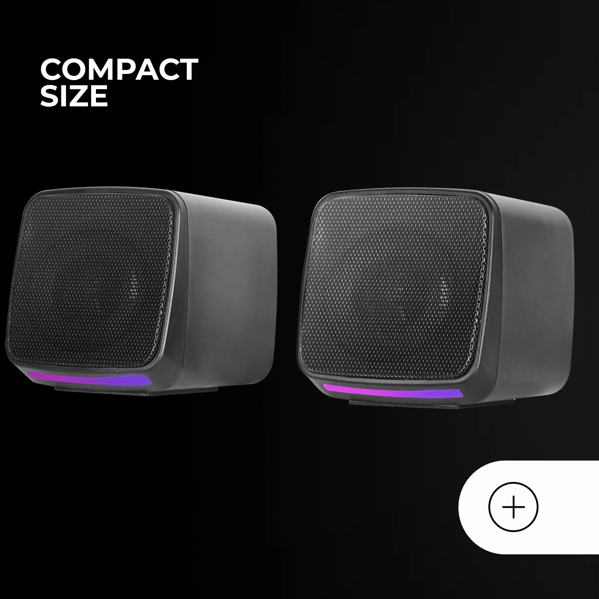 MARSGAMING MS-PRO, Altoparlanti Compatti 10W, RGB Flow Dinamica, Altoparlante PC con Controllo del Volume e Ingresso Jack 3.5mm, Altoparlanti Gaming Compatibili PC/Mac/Smartphone/Tablet, Nero