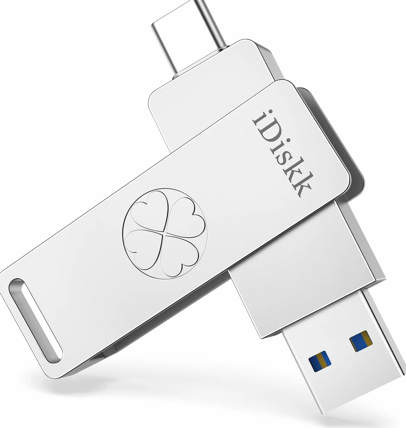 iDiskk Chiavetta USB 3.2 ad alta velocità da 256 GB per iPhone 17/16/15 Pro/Max, USB-C iPad, MacBook, Android, 500 MB/s, con app di backup automatico per foto/video, archiviazione esterna per telefoni