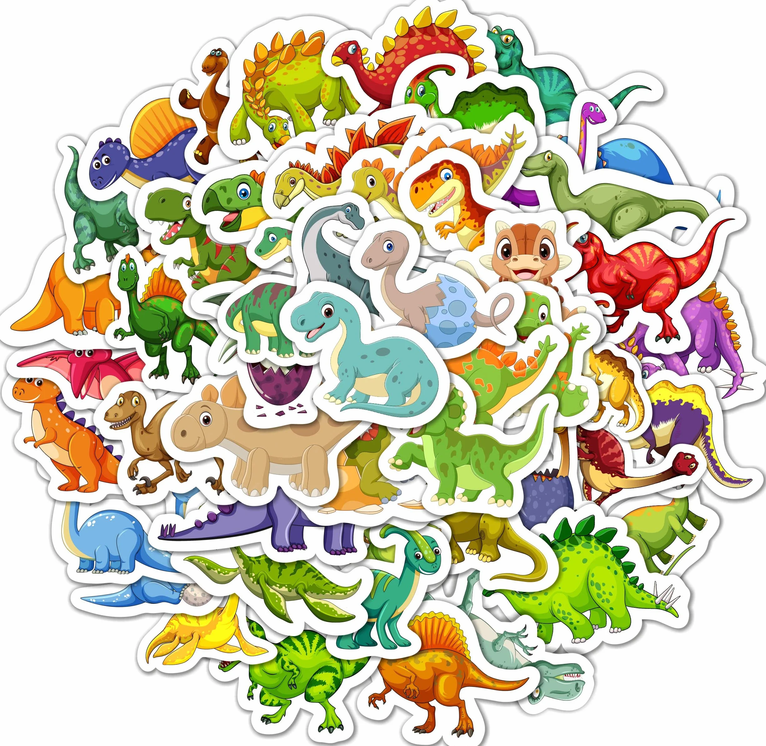 100 Adesivi Carini con Dinosauri per Bambini, Adesivi Dino in Vinile Impermeabile per Bottiglie d'Acqua, Decorazioni per Feste di Compleanno a Tema Dinosauro, Adesivi per Laptop - Dino Stickers