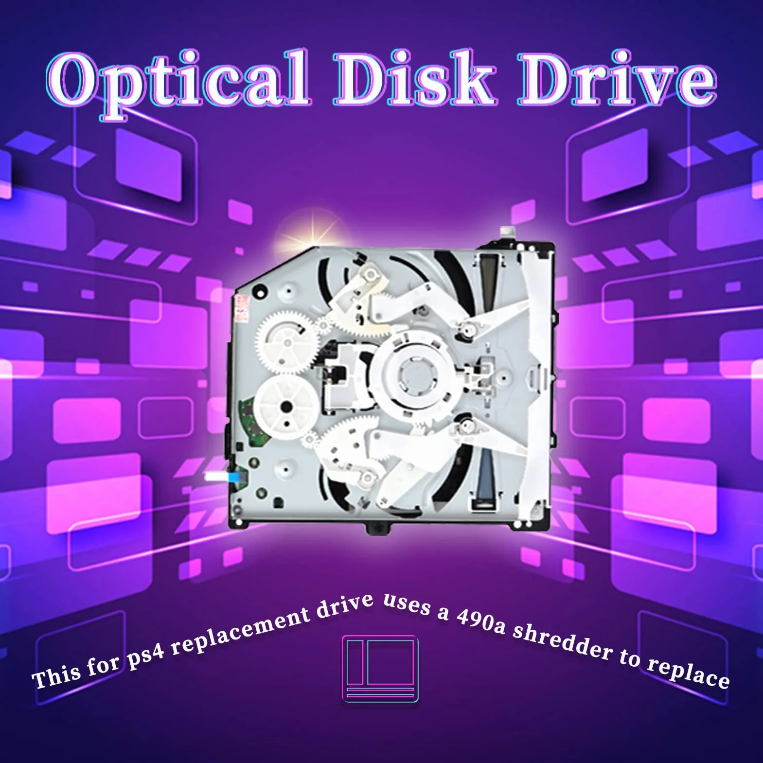 Gugxiom Sostituzione dell'unità Ottica, Sostituzione dell'unità Dvd Blu-Ray PS4 per Sostituire L'unità Dvd con Shredder 490a, Supporta Blu Ray e Monoculare, per PS4 KEM 490