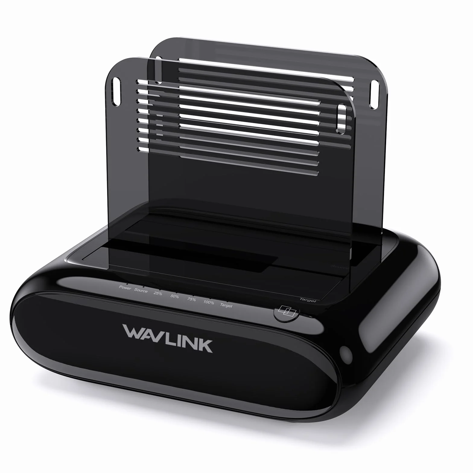 WAVLINK Docking station per disco rigido esterno a doppia baia Supporto 2x20TB, da USB 3.0 a SATA I/II/III per HDD da 2,5/3,5 pollici, SSD con funzione di clonazione offline, Supporta UASP SATA 5Gbps