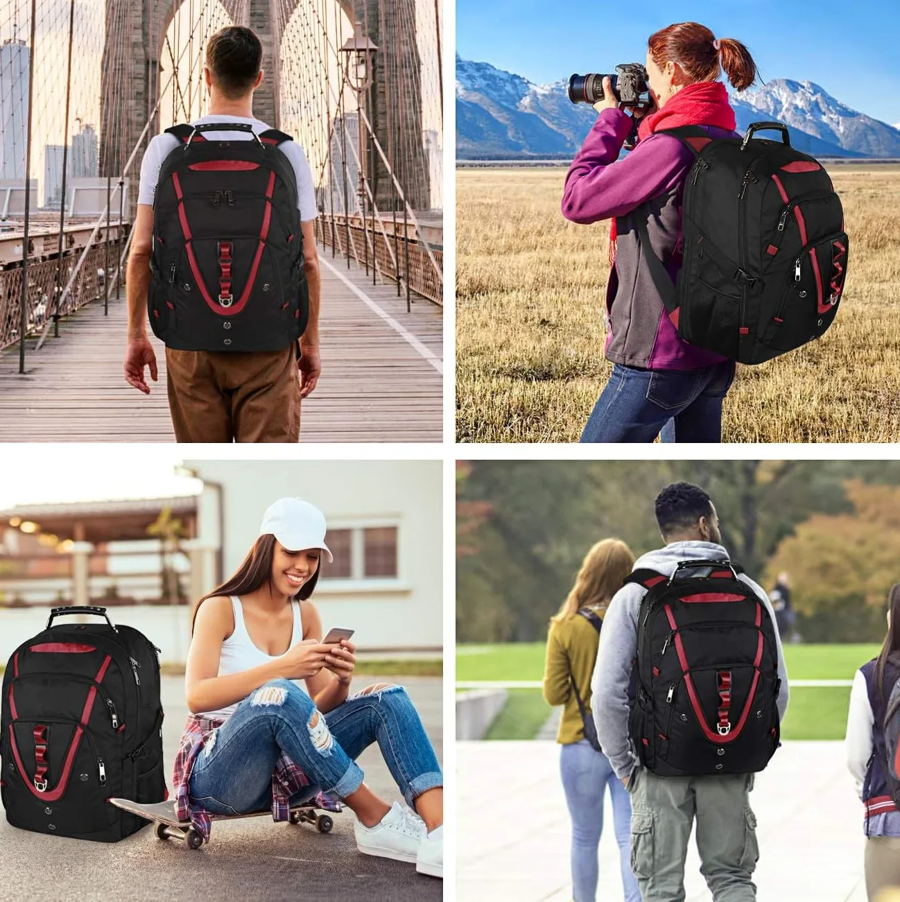 18.4 Laptop Backpack for Men, 55L Extra Large Gaming Laptops Backpack with USB Charger Port,TSA Friendly Flight Approved and RFID Anti-Theft Pocket,Water Resistant Suiltable for Traveling & Business