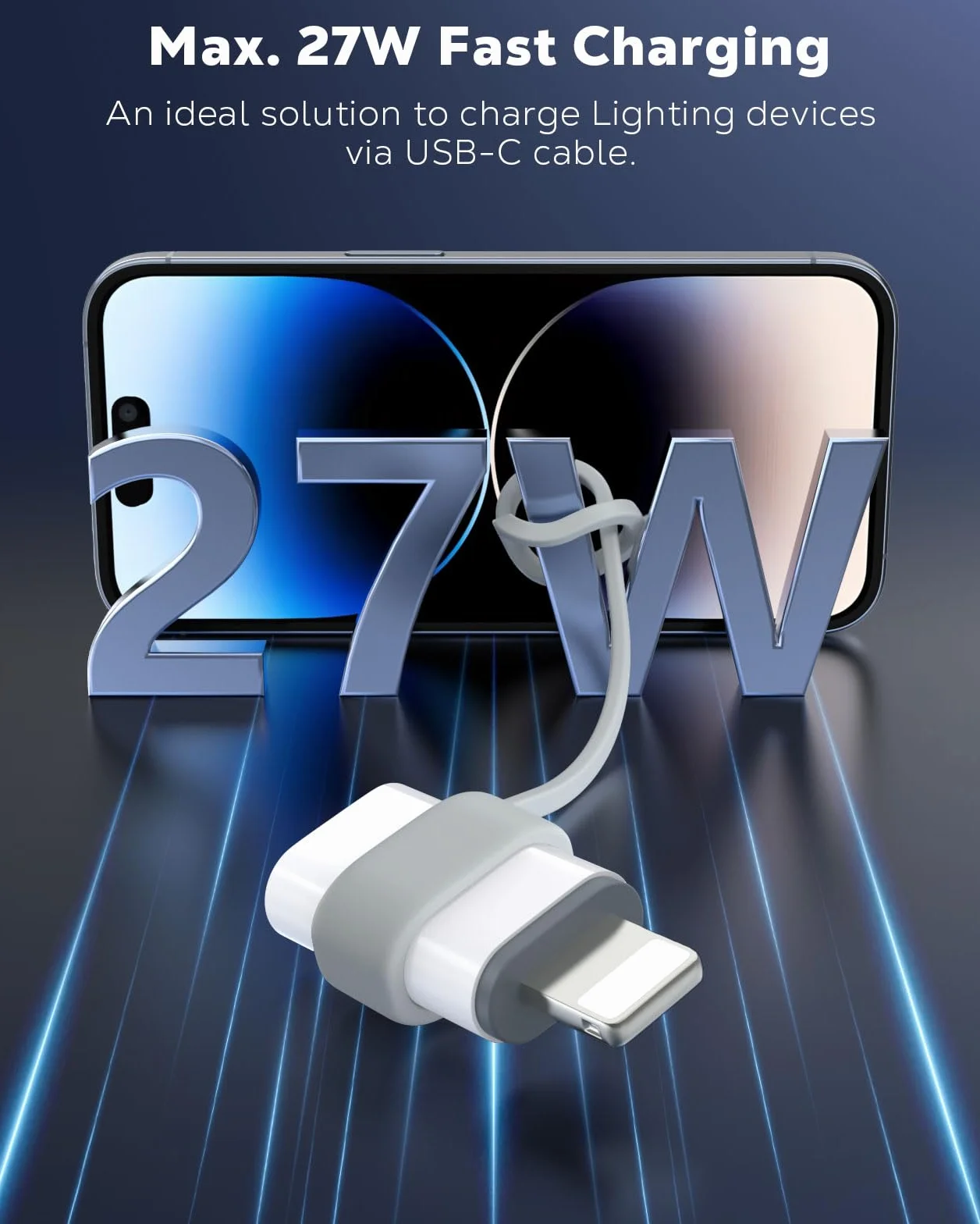 MoKo Adattatore USB C a Lightning per iPhone 14/13/12/11/X Ricarica e Sincronizzazione Dati Bianco