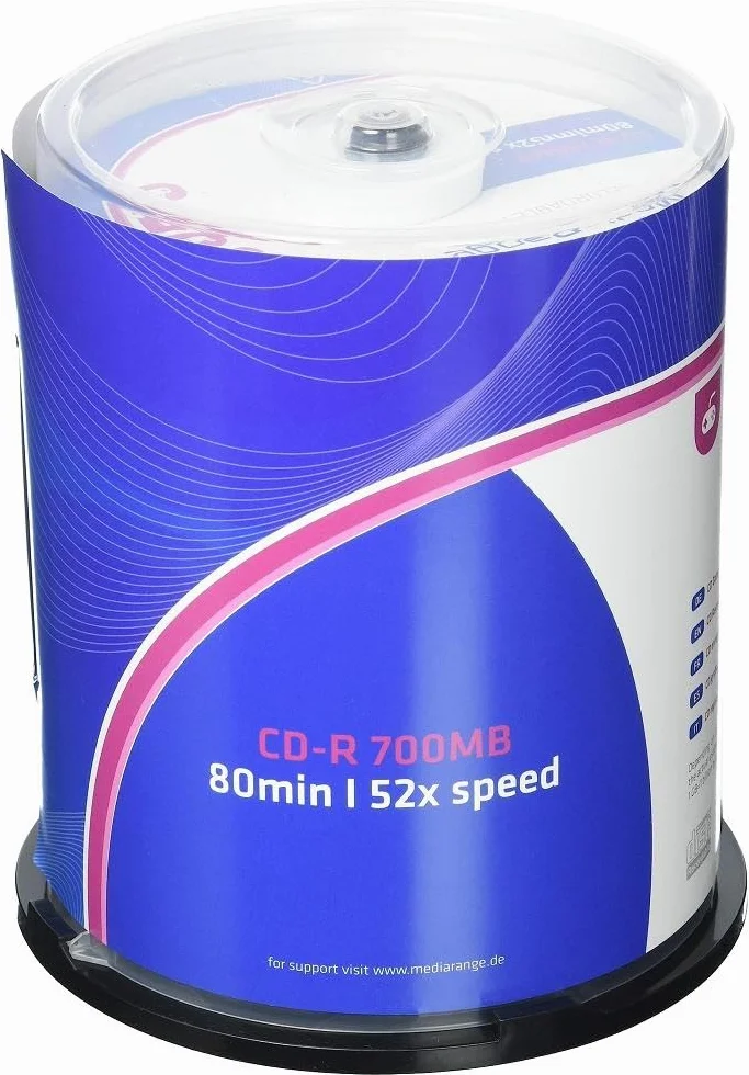 100 CD-R vergini Mediarange da 700MB, 80Min