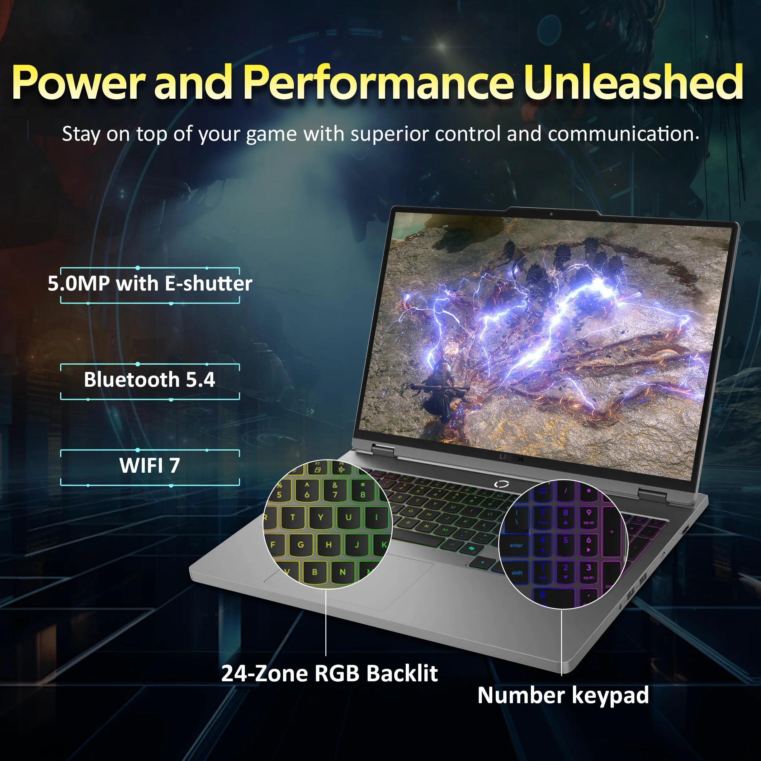 Lenovo Legion 5 16" WQXGA 240Hz Gaming Laptop, Intel Ultra 9 275HX, NVIDIA GeForce RTX 5060, 32GB DDR5, 2TB Storage (1TB SSD+1TB Docking Station), Tastiera retroilluminata RGB a 24 zone, Win 11 Pro