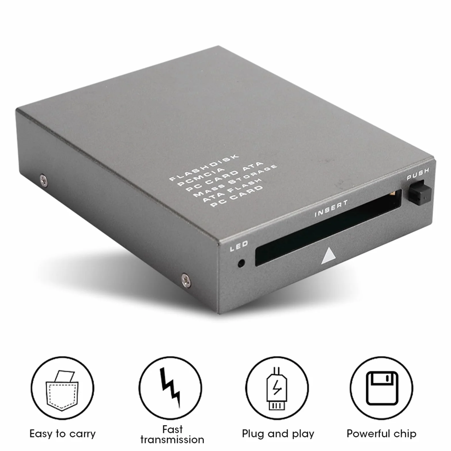 Dioche Lettore di Schede RUSB2.0 "pcmcia" - Adattatore per Schede di Memoria Plug and Play Ad Alta velocità per PC - Supporta capacità da 20 MB a 20 GB