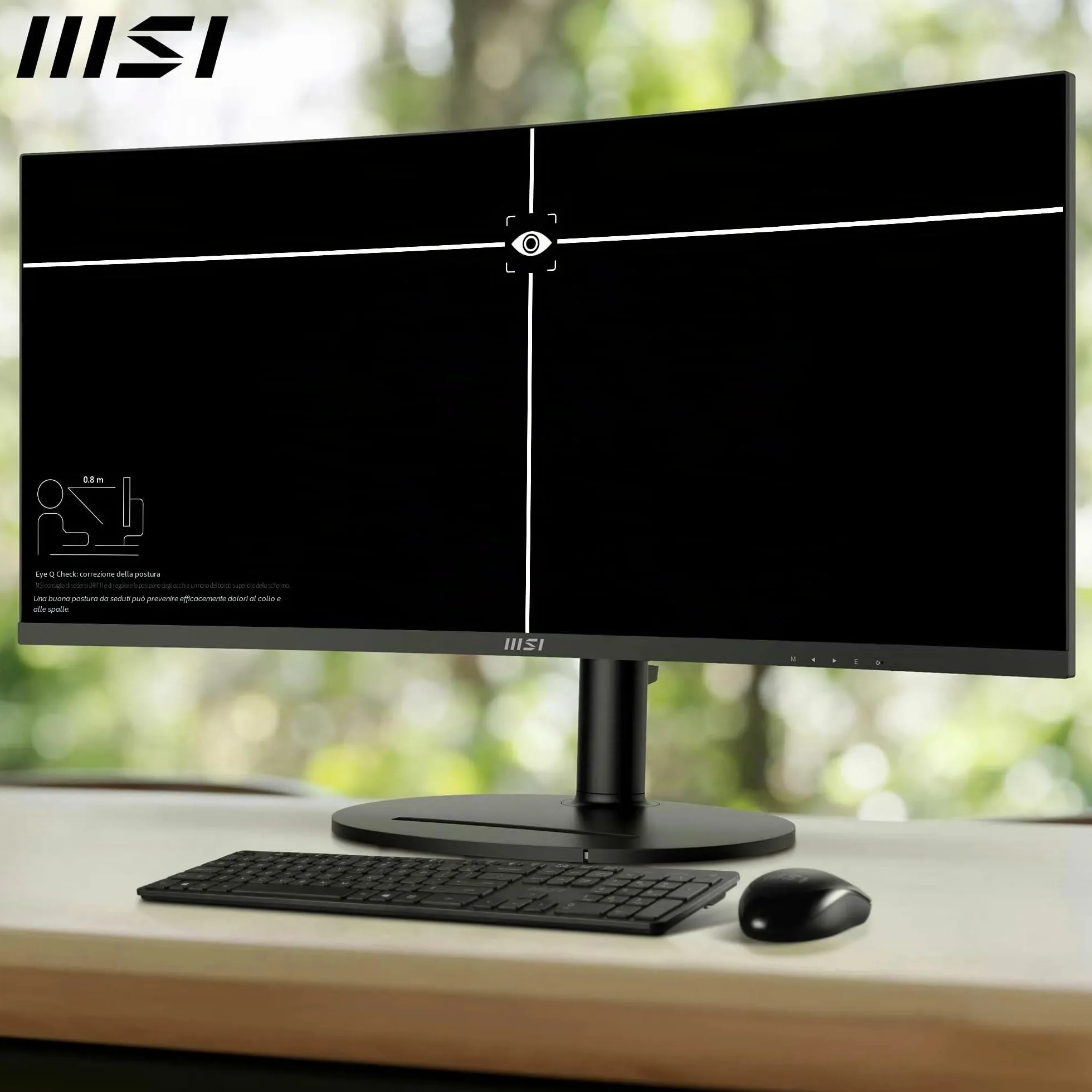 msi Modern MD342CQP Monitor Curvo 34” UWQHD 1500R – Pannello VA 3440 x 1440, KVM, PIP/PBP, Ampia gamma colori, Altoparlanti integrati, Regolazione in 3 direzioni – HDMI 2.0b, DisplayPort 1.4a
