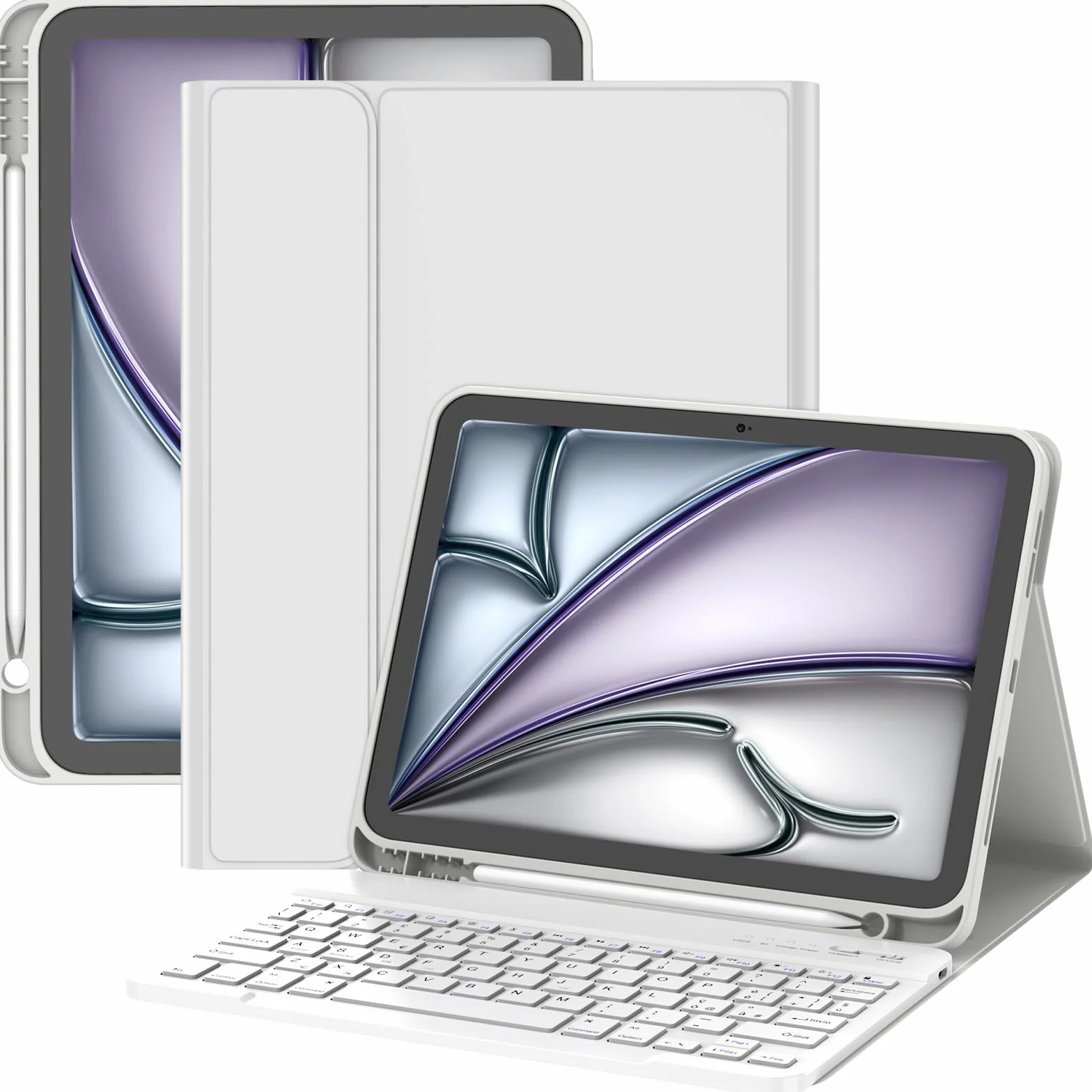 TQQ Cover con Tastiera per iPad Air 11 pollici (M3 2025 e M2 2024), iPad Air 5ª/4ª Gen e iPad Pro 11 pollici(4ª, 3ª, 2ª, 1ª Gen), Tastiera Bluetooth Staccabile con Portapenna, Italiano QWERTY Layout