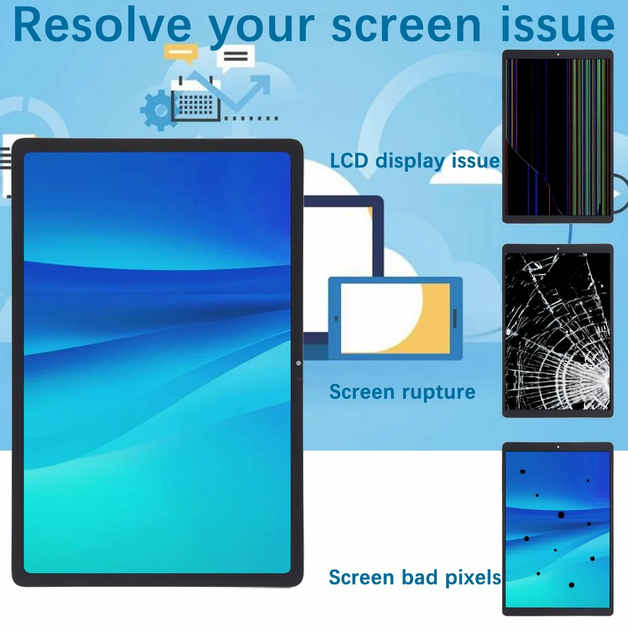 Schermo LCD di ricambio per Lenovo Tab M11 TB330FU (nero, 11 pollici)