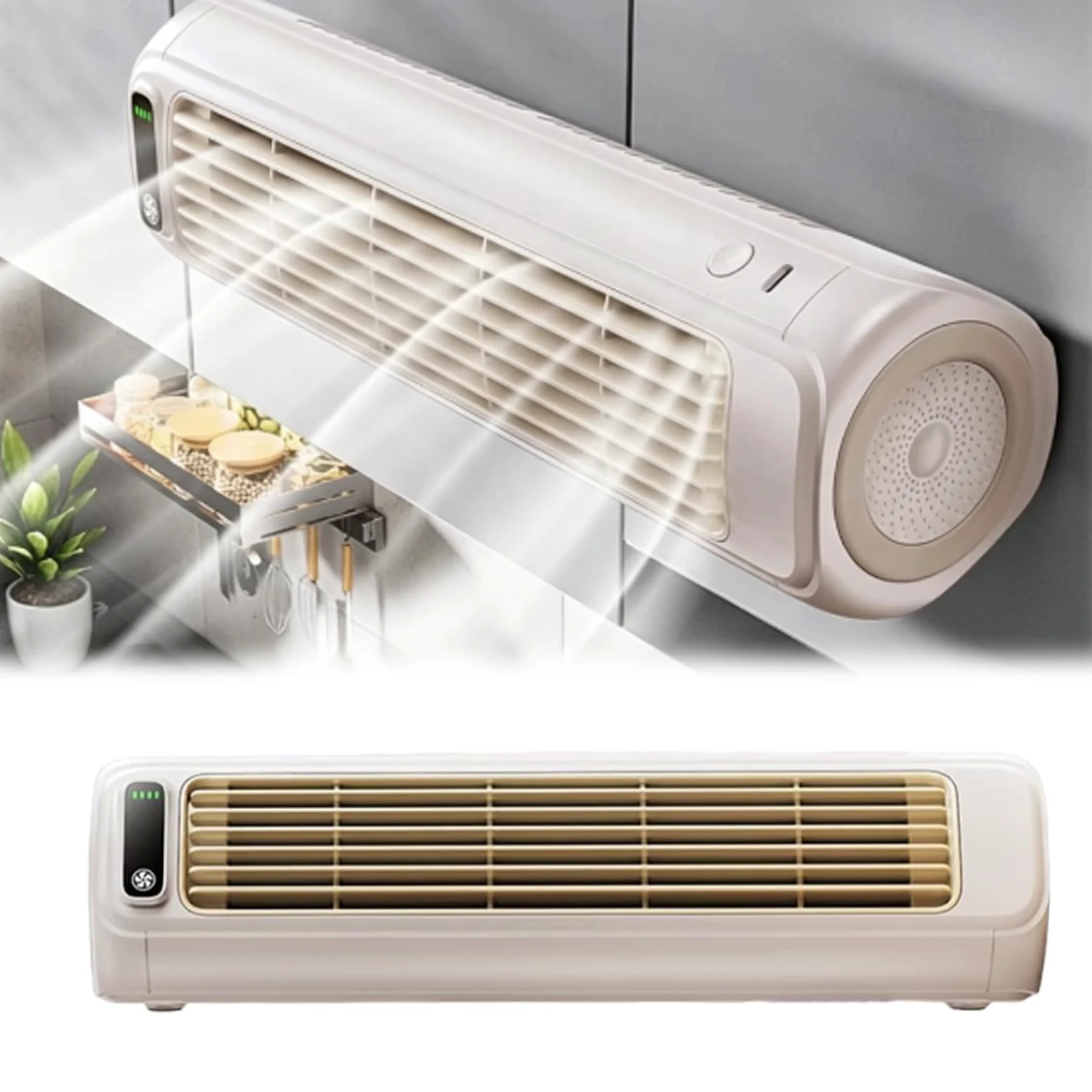 Ventilatore da scrivania portatile ricaricabile USB silenzioso con adesivi da parete senza fori per casa ufficio
