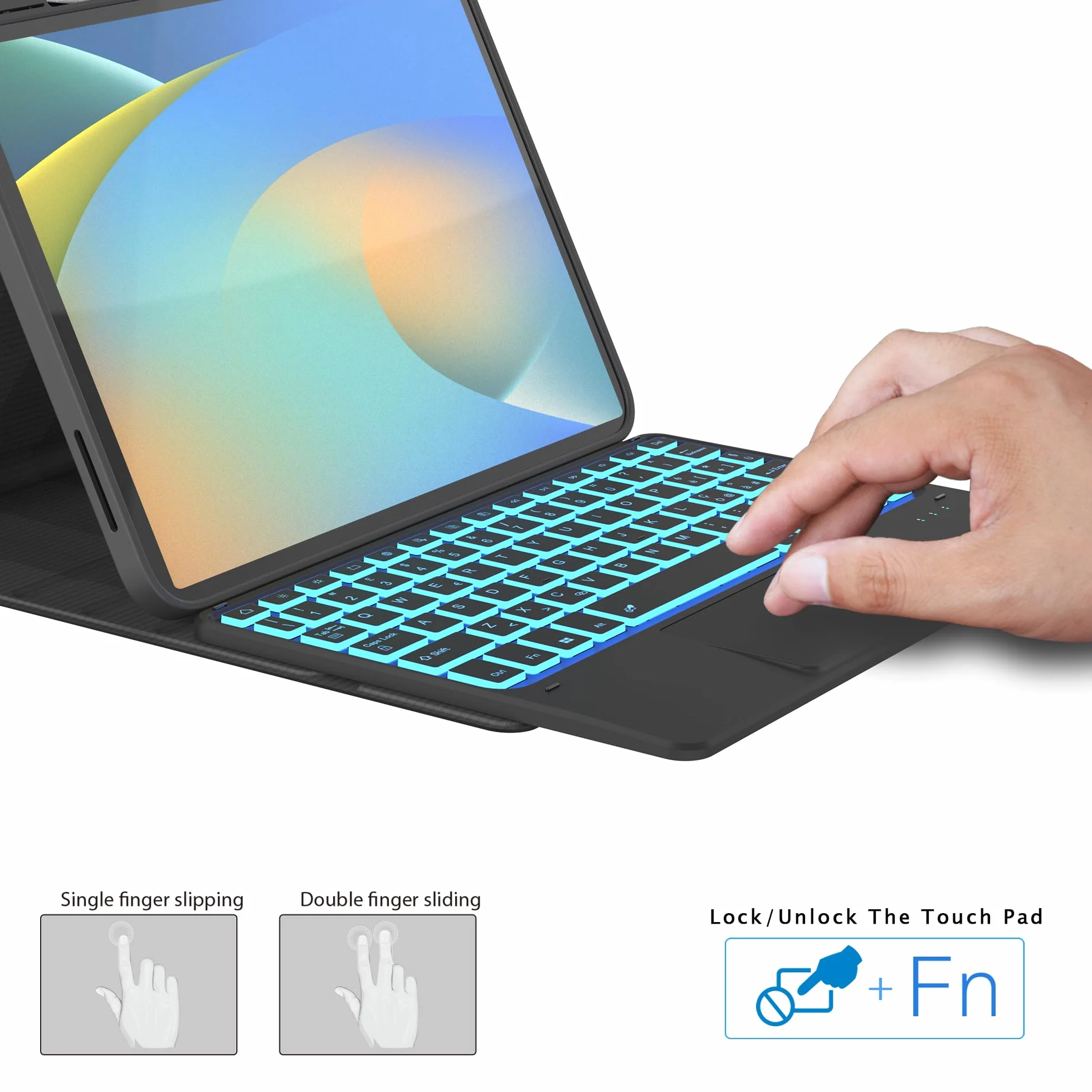 Tastiera per iPad 10 Generazione 10.9'' 2022, Cover con Tastiera per iPad 11 Pollici (A16, 2025) : Italiano QWERTY con 7 Colori Illuminato & Touchpad intelligente, Senza fili Staccabile Custodia