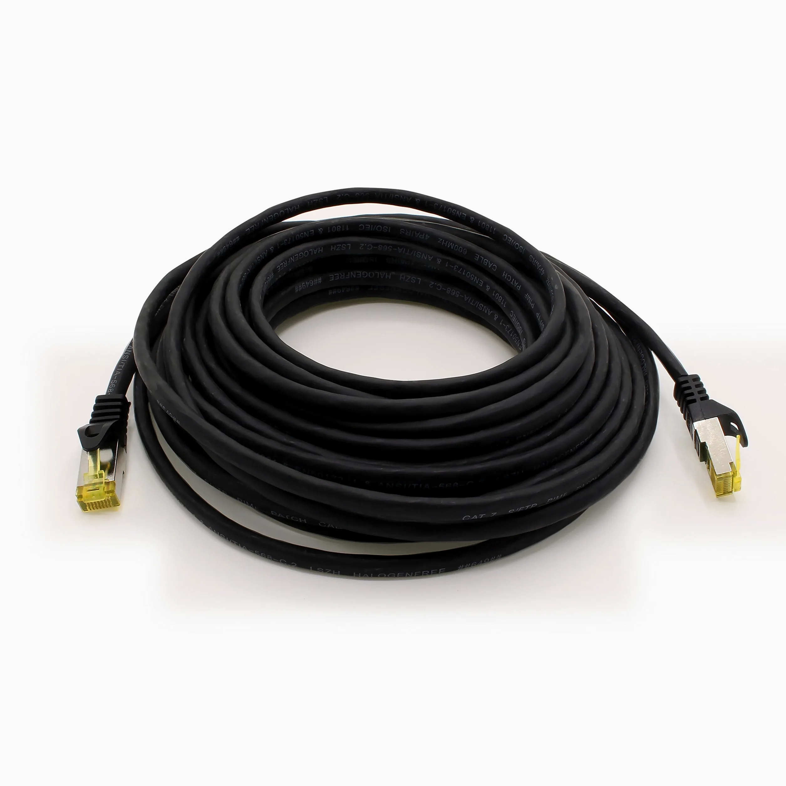 1aTTack.de Cavo di rete Ethernet Lan Cat.7 SFTP spina RJ45 Cat6a doppia schermatura 10000 Mbit/s compatibile con Cat5 Cat6 Cat6a Cat8 per switch Router Modem Patchpanel Nero / 10 pz 1,5m