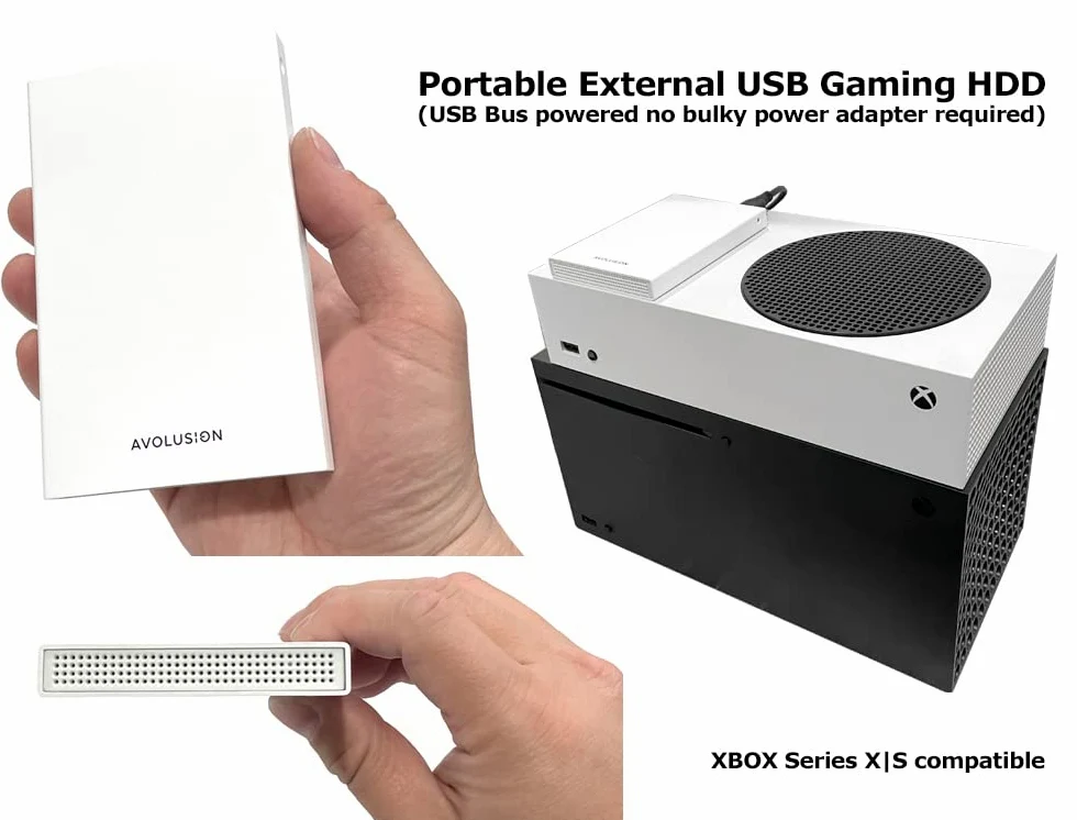 Avolusion HD250U3-WH - Hard disk esterno portatile USB 3.0 da 1 TB (per Xbox Series X|S, preformato)