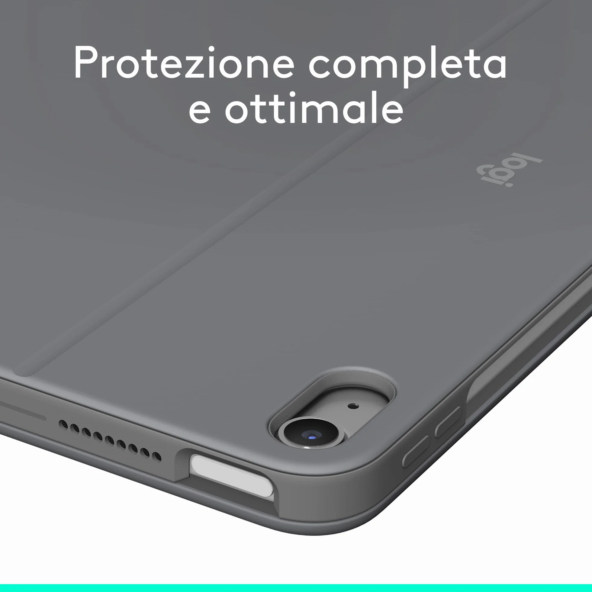 Logitech Combo Touch per iPad Air da 11 pollici (M2, M3 e M4), iPad Air (5a generazione) Custodia con tastiera - Tastiera retroilluminata staccabile con supporto - Layout Italiano QWERTY - Grigio