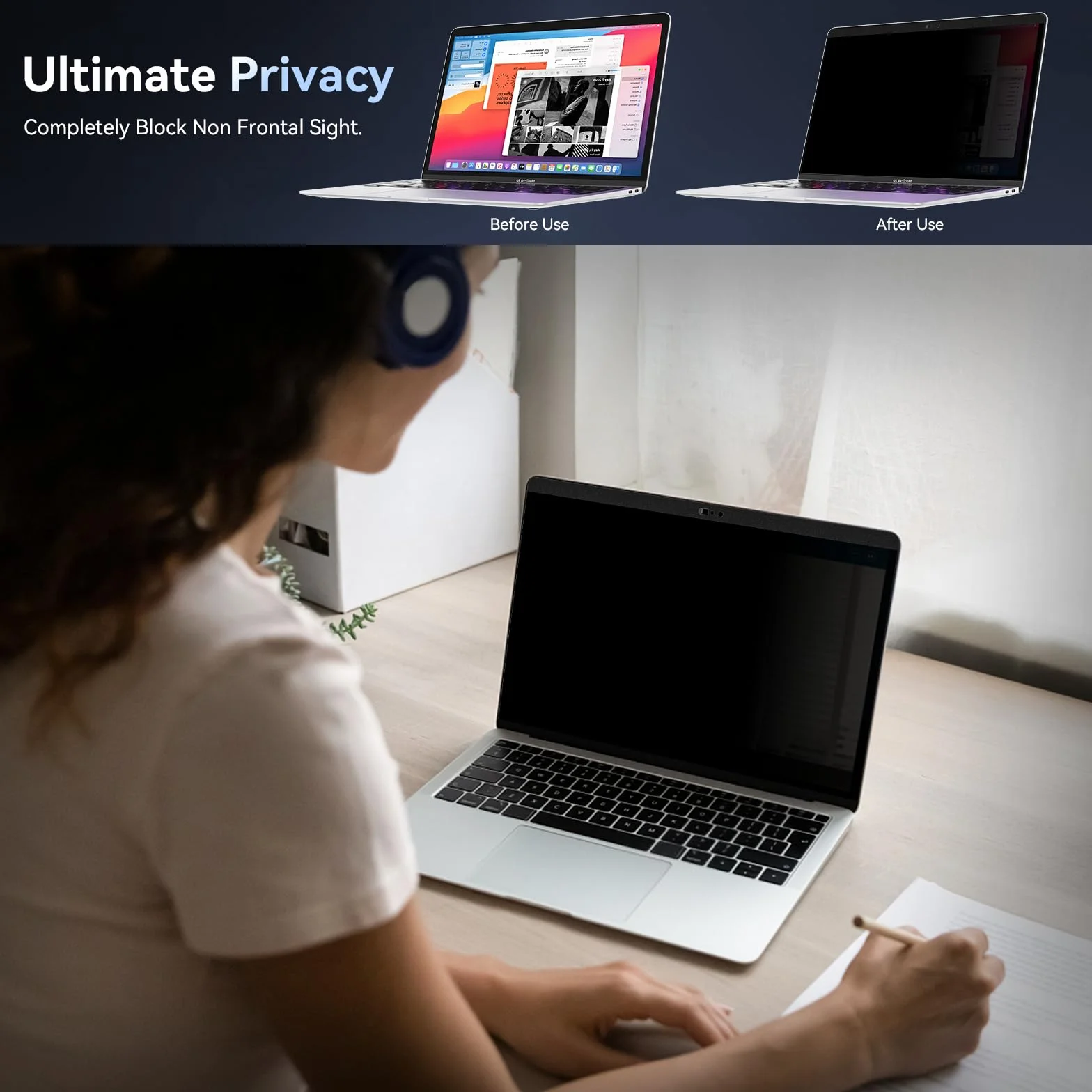 Filtro magnetico per la privacy compatibile con Apple MacBook Pro 13 pollici (2016-2022, M1,M2)&MacBook Air 13 (2018-2021, M1), rimovibile anti-spia, luce blu, filtro schermo privacy 13,3"